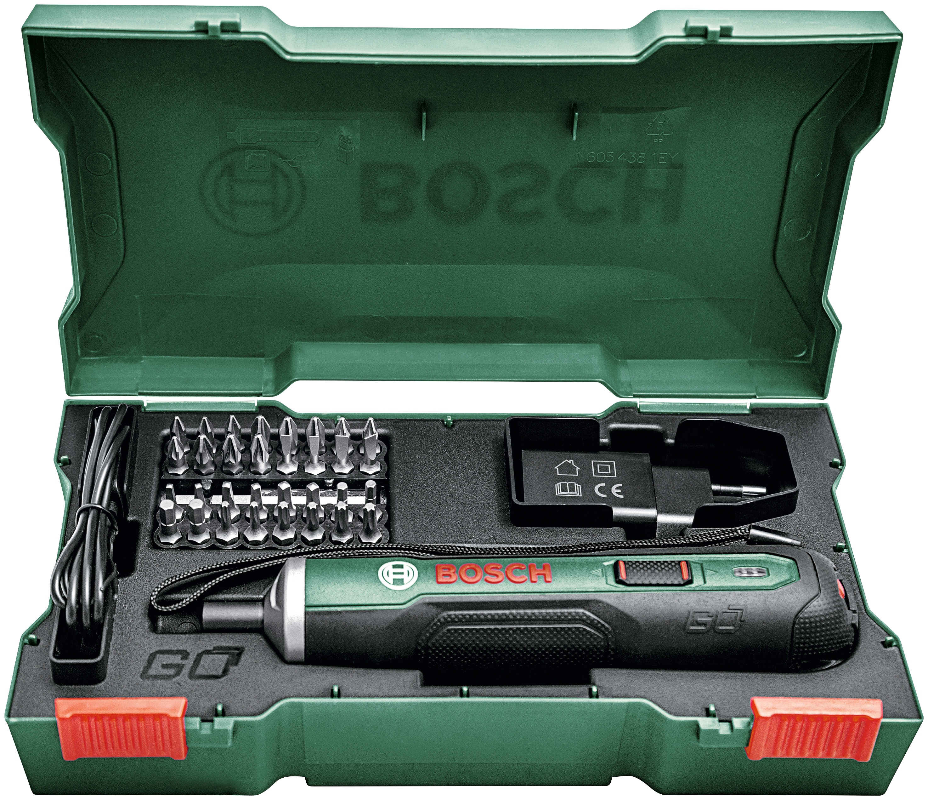 Bosch Home & Garden 1100000002199 "PushDrive" inkl. 32-tlg. Bohreinsatz-Set, Akku und Ladegerät