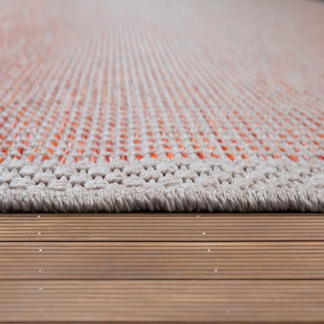 Paco Home Teppich »Quebec 135«, rund, Flachgewebe, meliert, mit Bordüre,  In- und Outdoor geeignet kaufen | BAUR