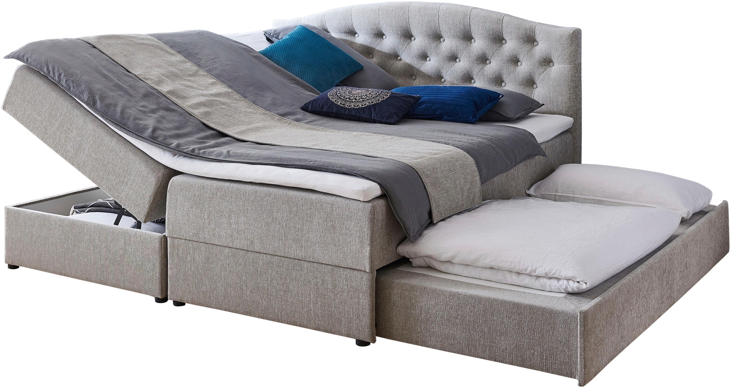 ATLANTIC home collection Boxspringbett »Lotte«, mit Topper, Bettkasten und Gästebett