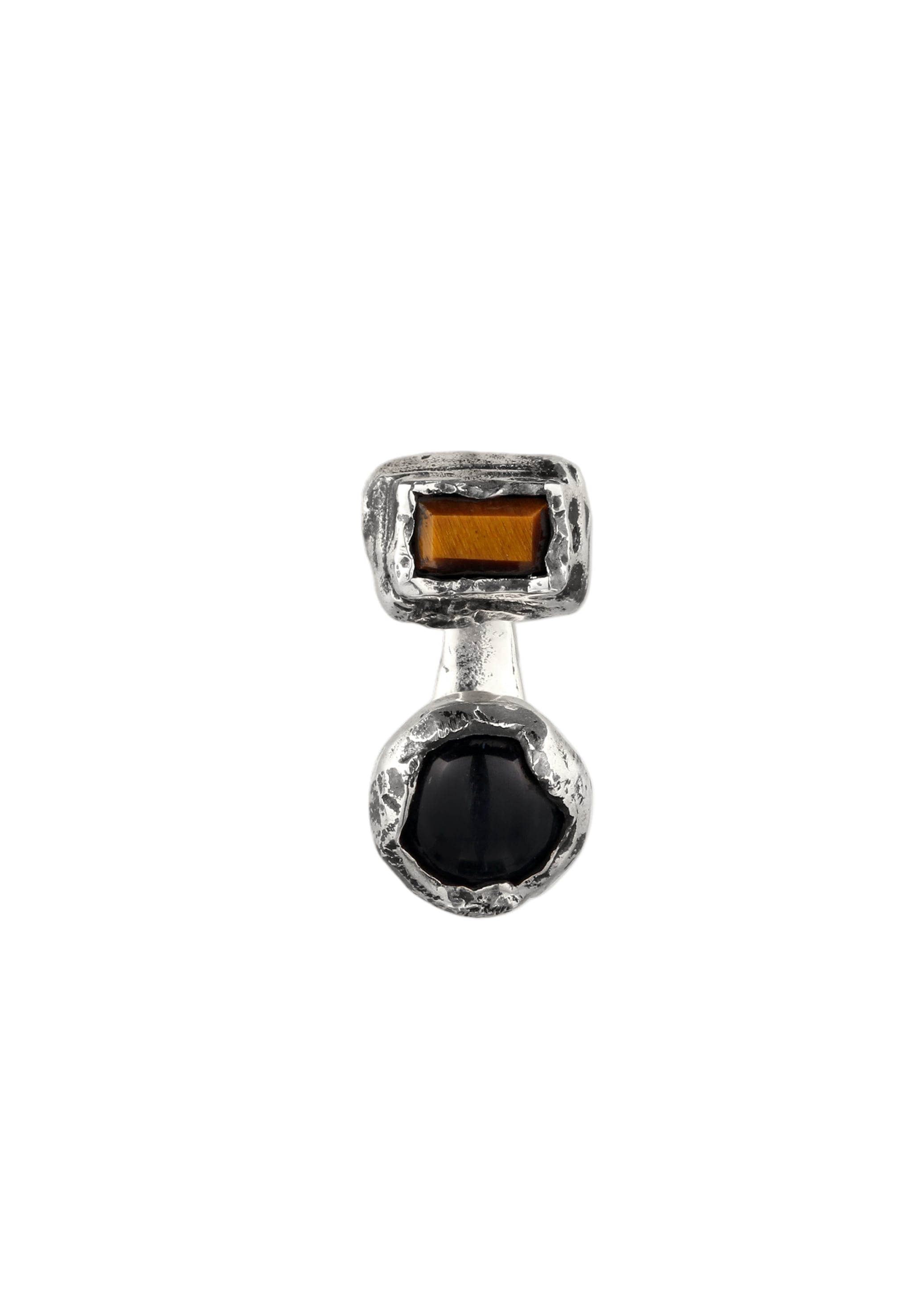 HAZE & GLORY Paar Ohrstecker »Ohrringe Ohrstecker Tigerauge Schwarz Braun 925 Sterling Silber«