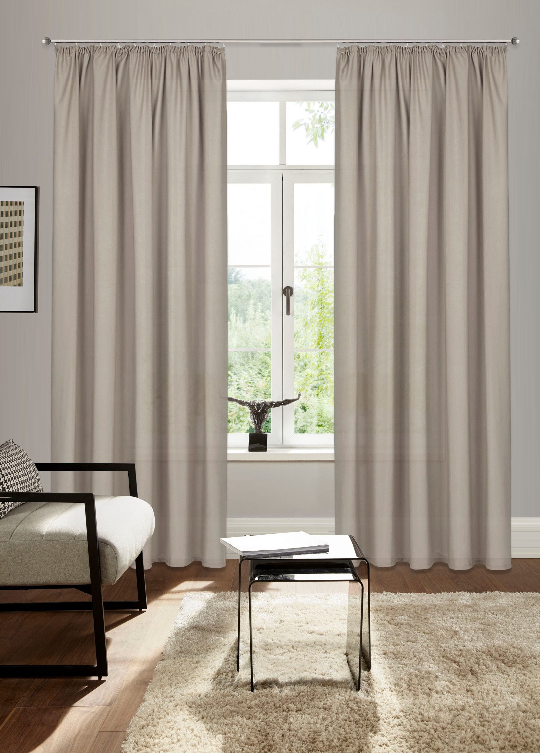 Bruno Banani Vorhang "Lagan" Kräuselband 2 Stk. tlg. 2-er Set, gewebt, Micr günstig online kaufen