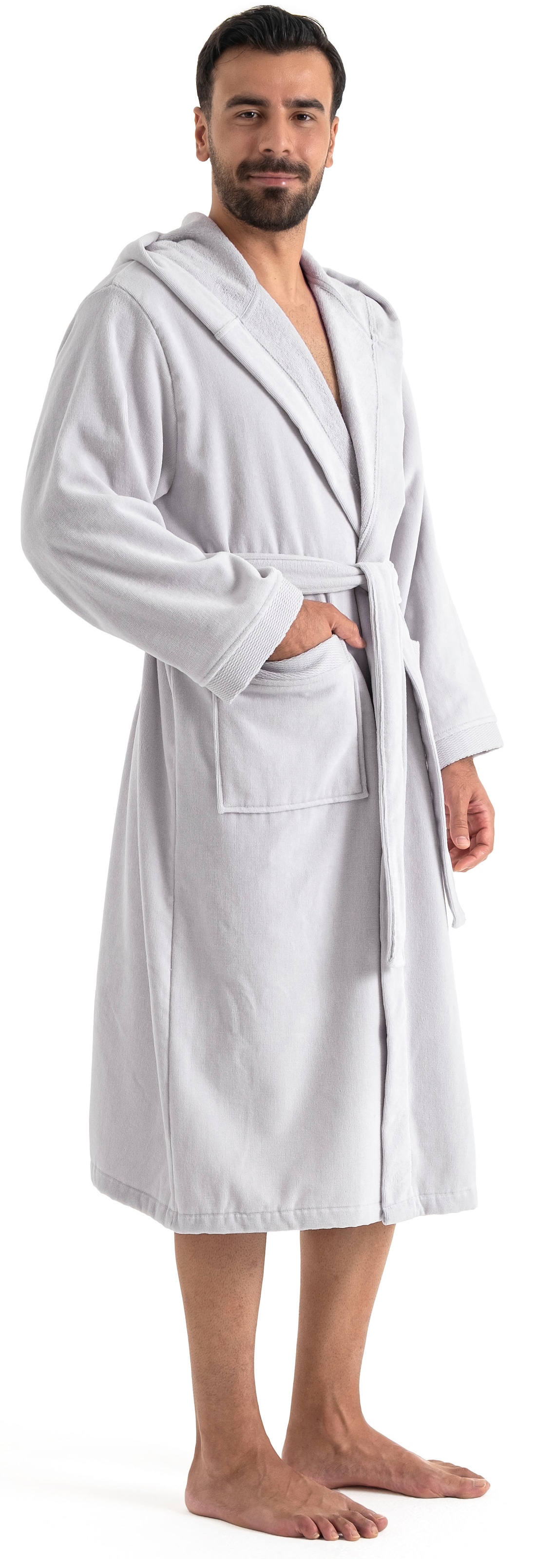 OTTO home Unisex-Bademantel »Fenya, 330 g/m², ideal für Sauna & Spa, Hotelbademantel, Morgenmantel«, (1 St.), Reißverschlusstaschen, weich mit GRATIS-Zugabe: 1x Duschtuch 70x140 cm