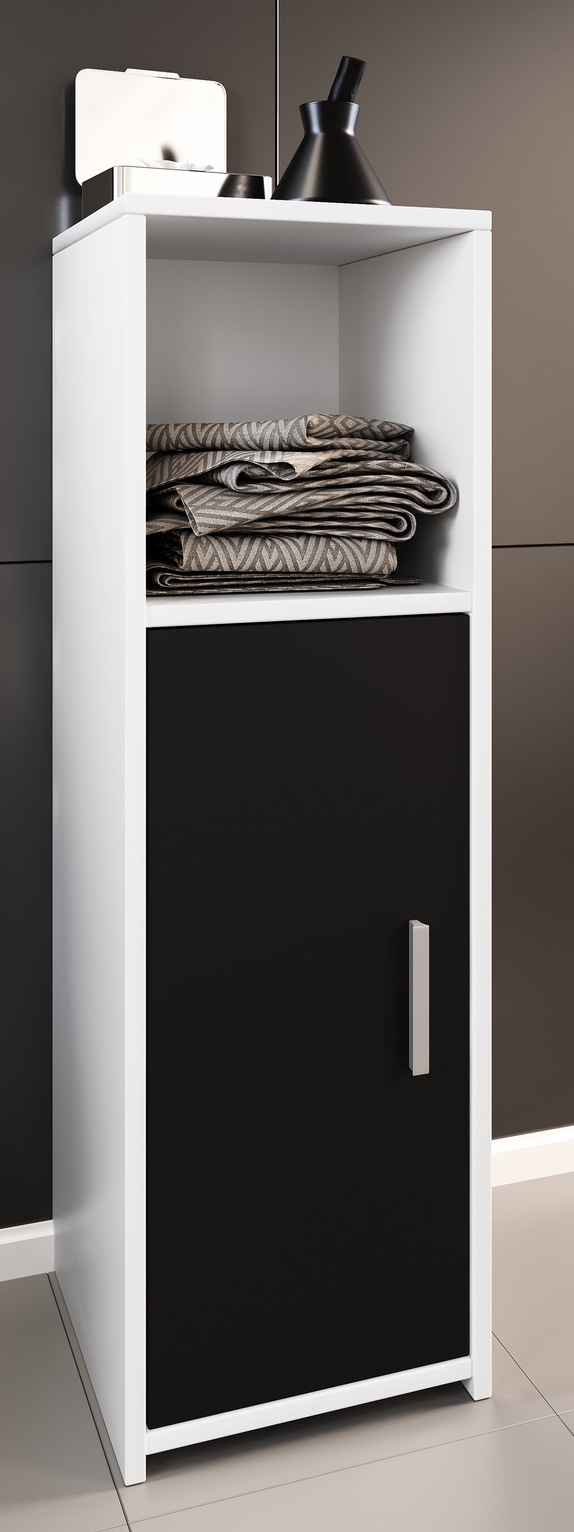 VCM Hochschrank »VCM Holz Midischrank Maße: H. 95 x B. 30 x T. 30 cm | 1 Drehtür und 1 offenes Fach - Zalo L«, (1 St.)