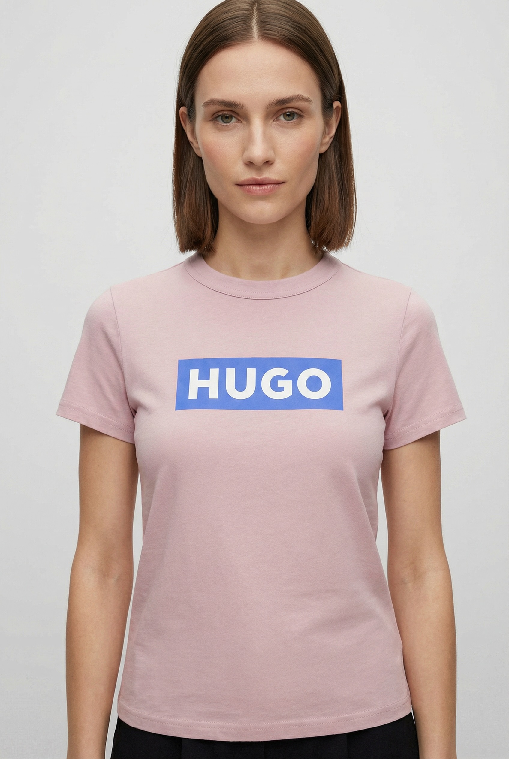 HUGO Blue T-Shirt "Classic V" mit Logo, V-Ausschnitt günstig online kaufen