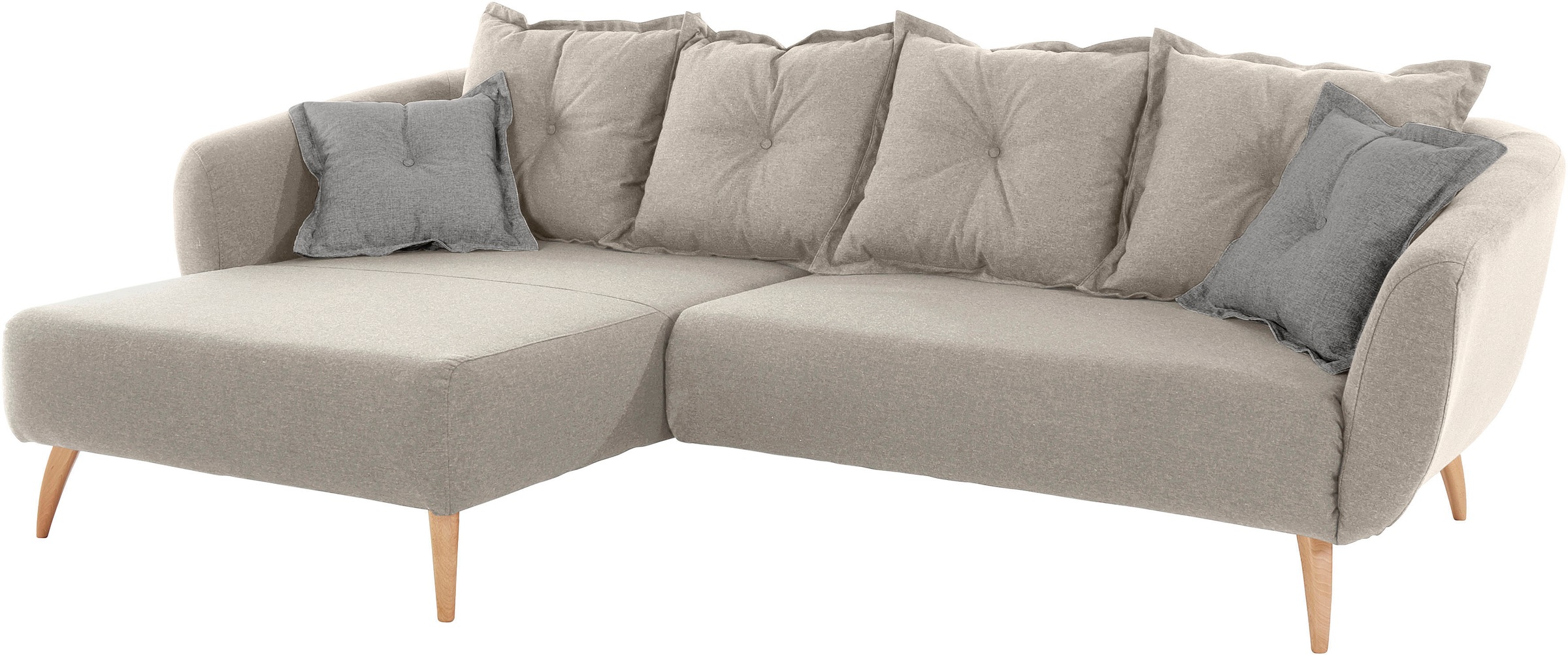 Home affaire Ecksofa »Baggio formschöne Polsterecke, bequem, Breite 277cm, L-Form«, Zierkissen inklusive
