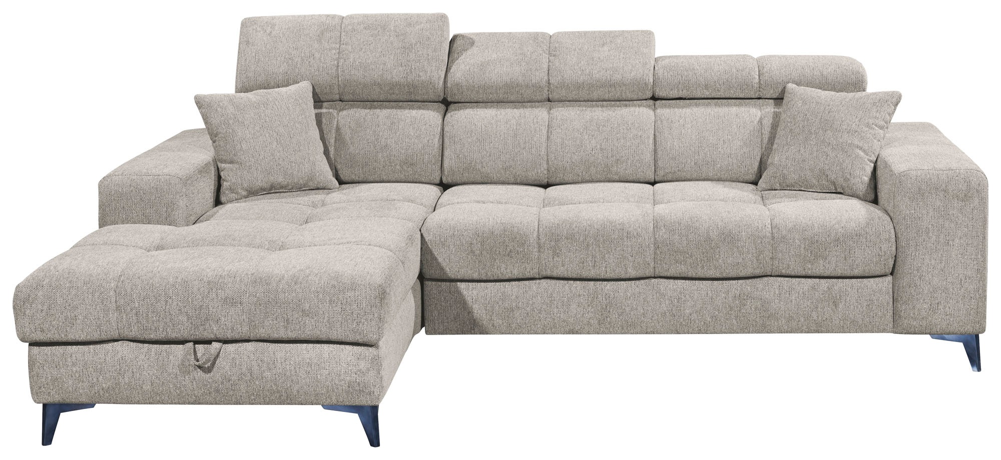 ED EXCITING DESIGN Ecksofa »Sydney L-Form«, mit Bettfunktion, Bettkasten, Kopfteilverstellung & 2 Zierkissen