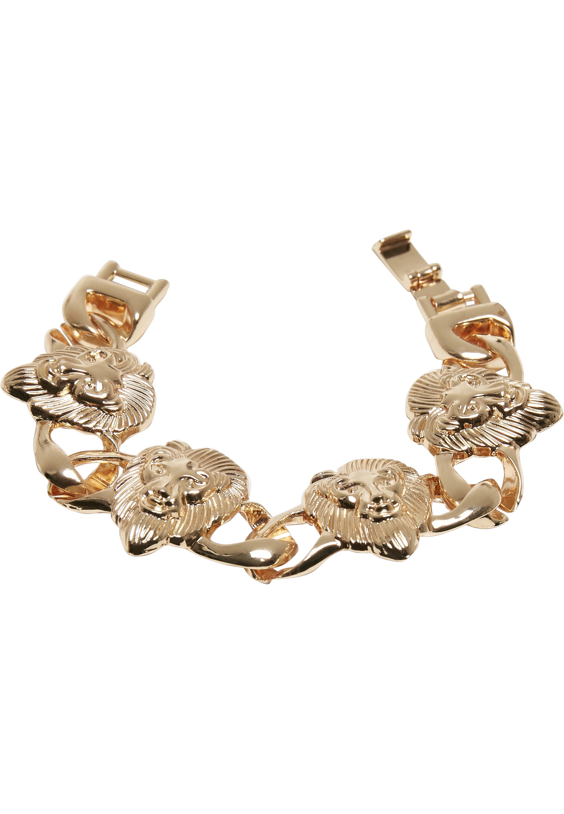 URBAN CLASSICS Damen Bettelarmband "Urban Classics Unisex Lion Bracelet", S/M, Zink, gold, Zink, Armbänder
