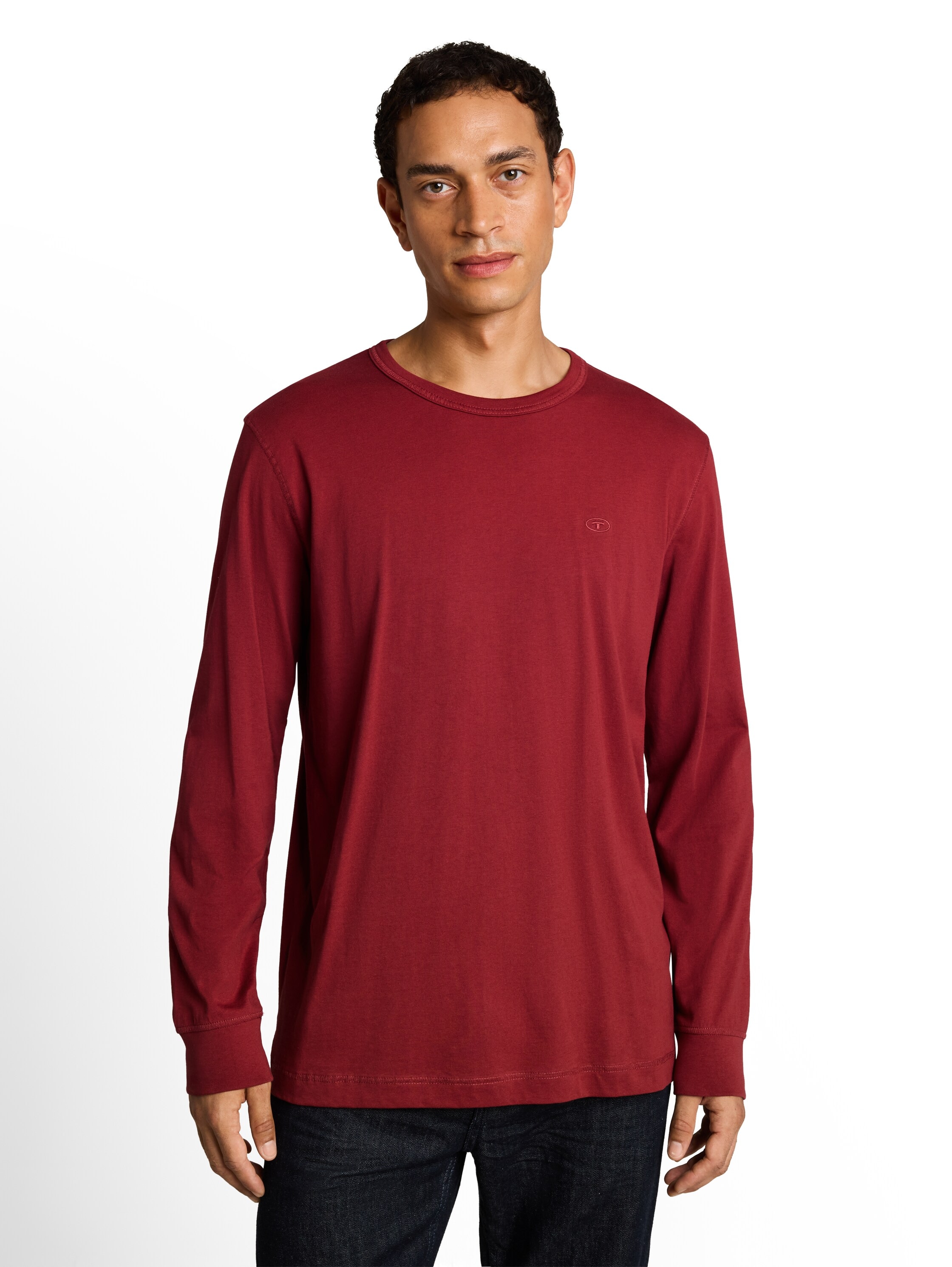 TOM TAILOR Langarmshirt mit Logo Stickerei