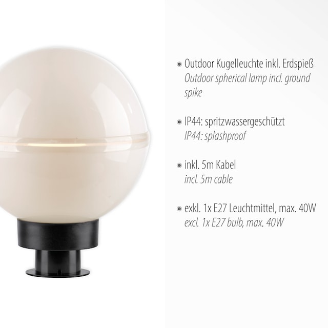 JUST LIGHT Kugelleuchte »HEMIS«, IP44, ohne Leuchtmittel E27 | BAUR