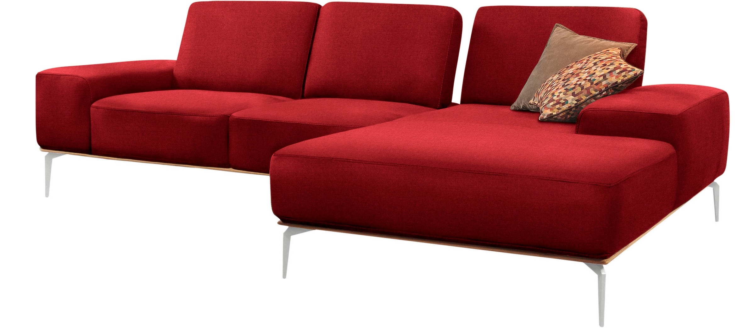 W.SCHILLIG Ecksofa "run", mit elegantem Holzsockel, Füße in Chrom glänzend, günstig online kaufen