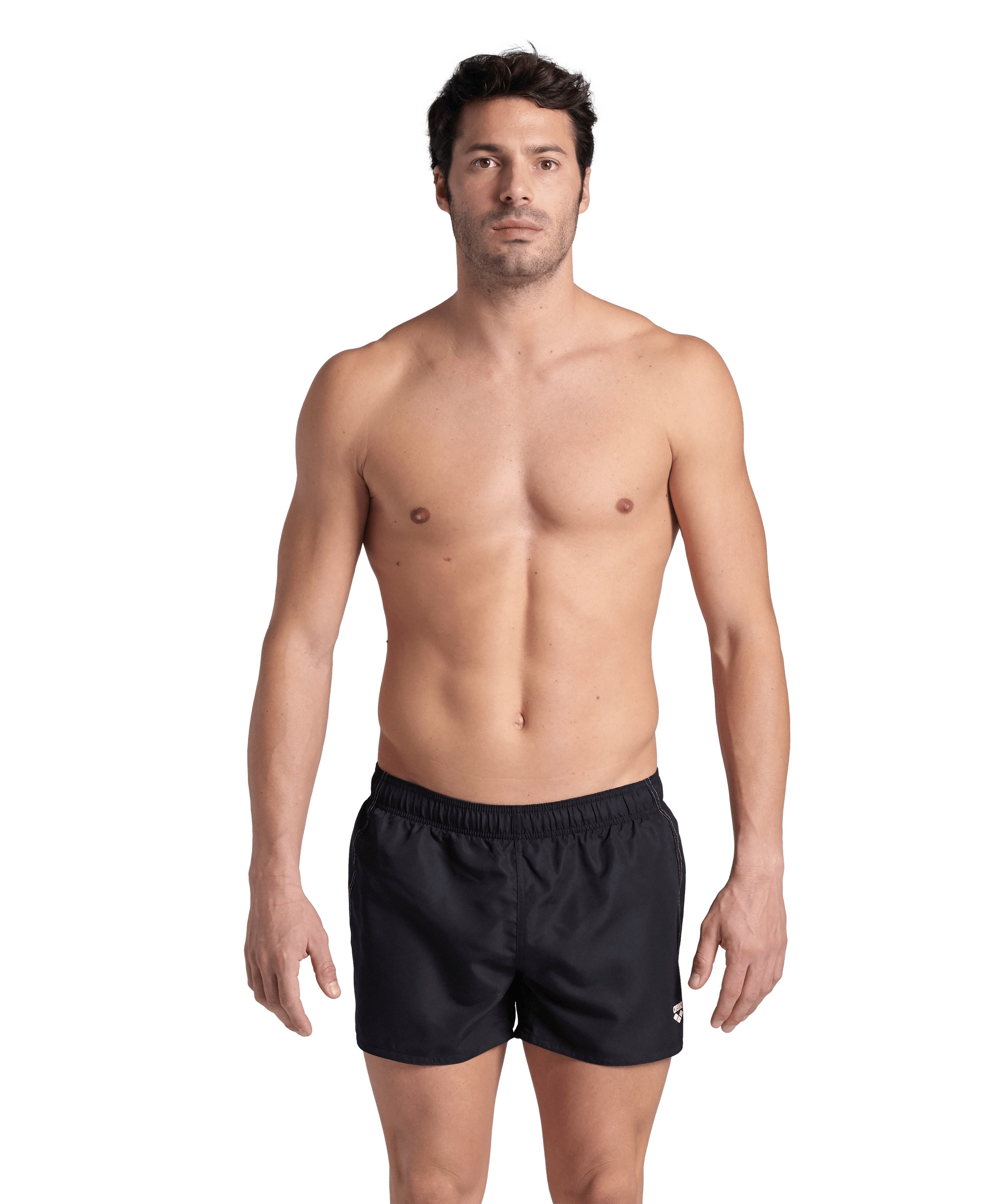 ARENA Herren Badeshorts "FUNDAMENTALS X-SHORT R", schwarz-weiß, Gr. S, Obermaterial: 100% Polyester, Badehosen