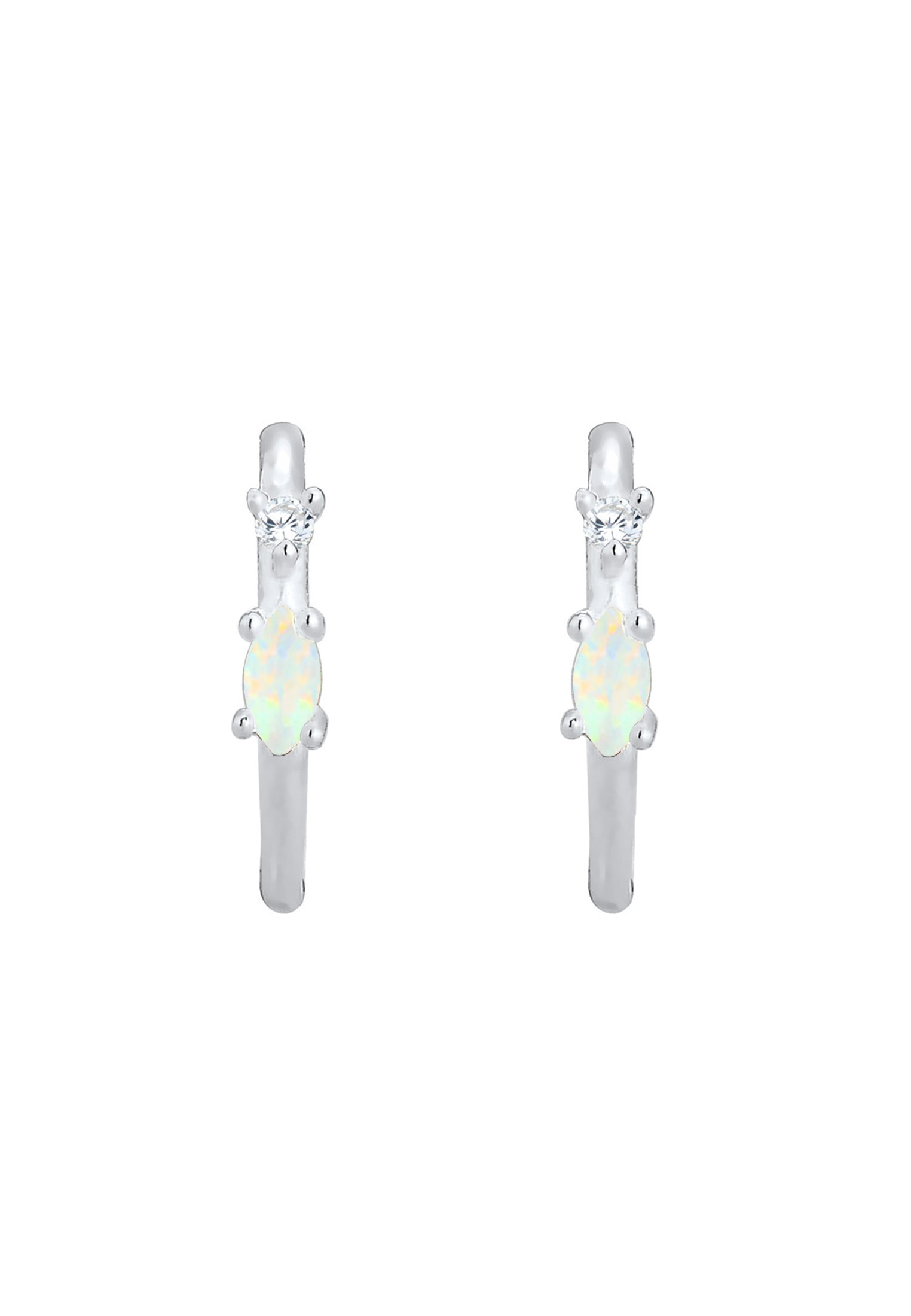 Elli Paar Creolen »Stecker Opal Marquise und Zirkonia 925 Silber«