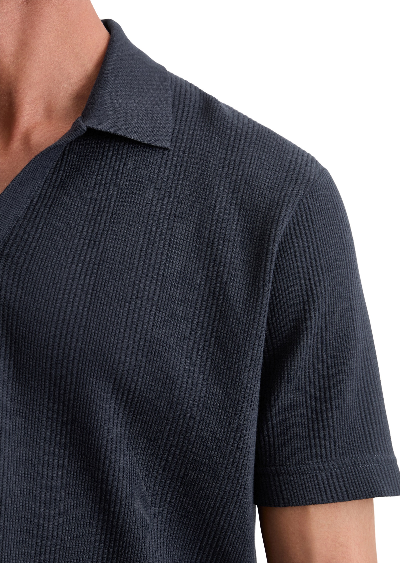 Marc O'Polo Poloshirt »mit elastischer Rippstruktur«