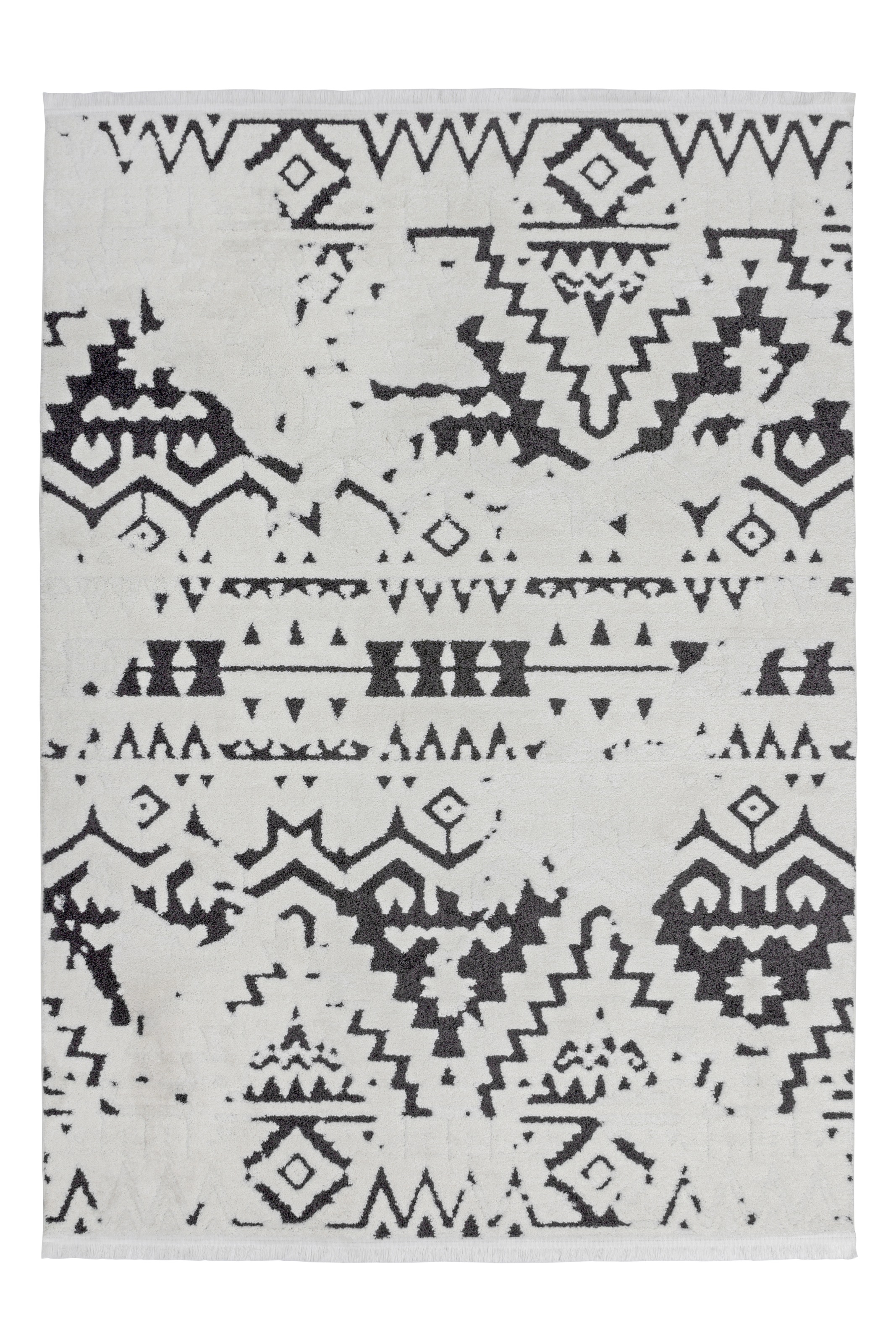 Kayoom Teppich »Agadir 110«, rechteckig, 23 mm Höhe, trendiger Ethno-Style, wie handgemalt wirkende Muster, mit Fransen