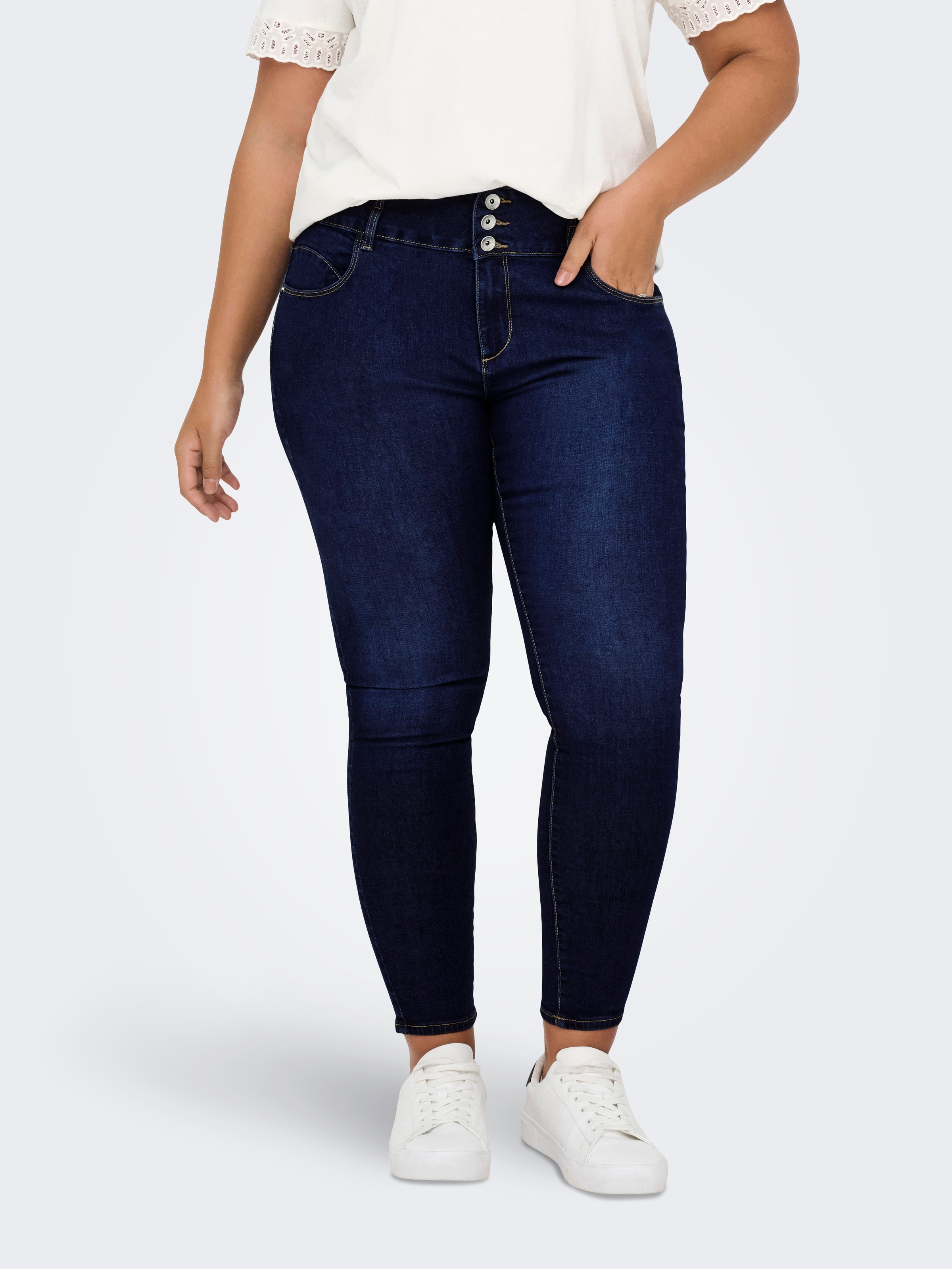 ONLY CARMAKOMA Skinny-fit-Jeans "CARANNA HW SKINNY ANK MBD DNM ANA" günstig online kaufen