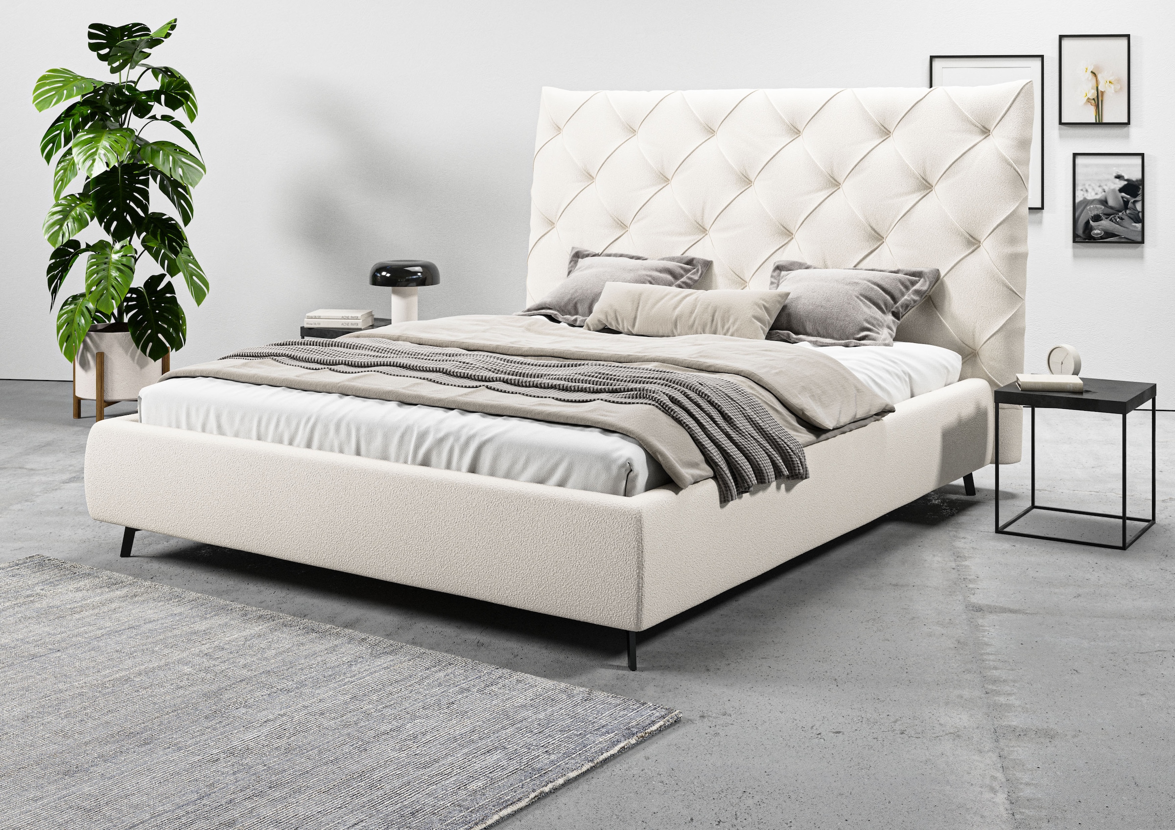 Home affaire Polsterbett "Maxime, in 4 Breiten bis 200cm, auch in Leder" Ko günstig online kaufen