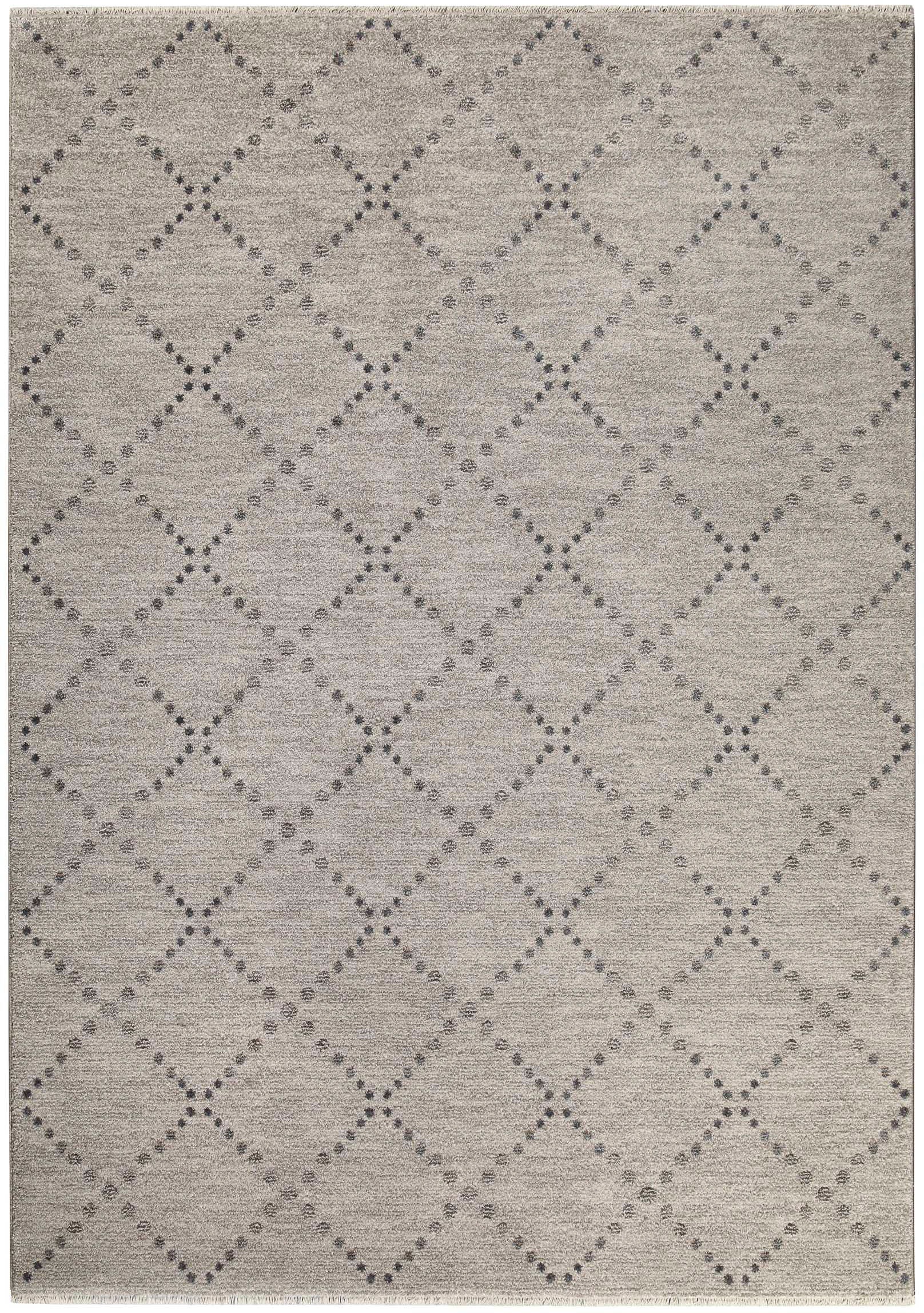 Teppich OTTO HOME "Thoren", grau, B:120cm H:12mm L:170cm, Polyester, Teppiche, Teppich, weicher Kurzflor, Rautenmuster mit Fransen, Wohnzimmer, Schlafzimmer 3