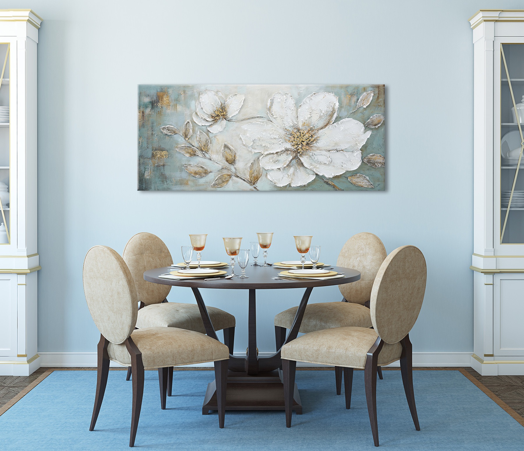 Bönninghoff Ölgemälde »handarbeit BLUMEN XXL 60x140 cm – Wandbild Kunst Deko modern«