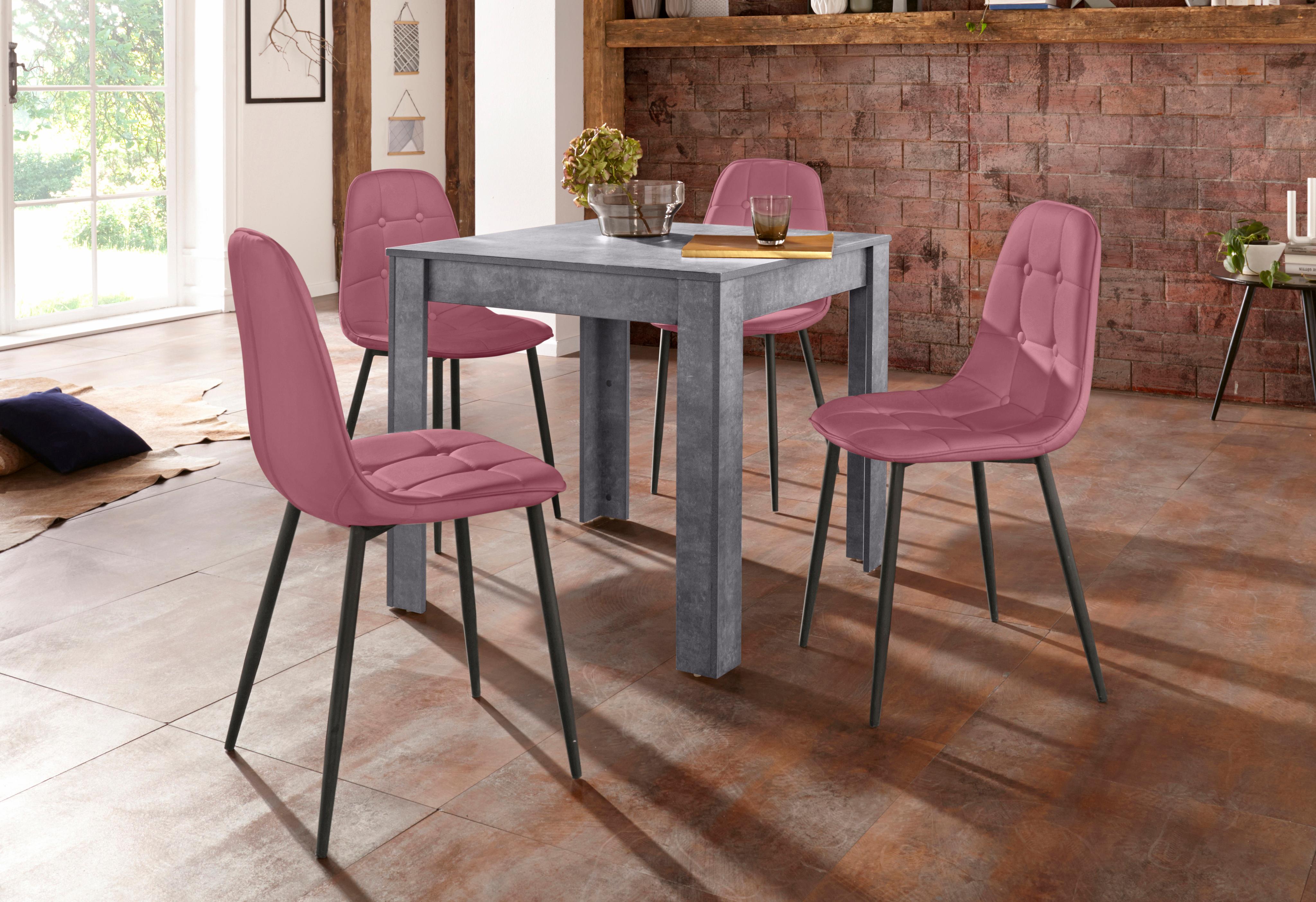 OTTO home Essgruppe Set, 5 Stk. tlg. mit Esstisch 80 cm breit
