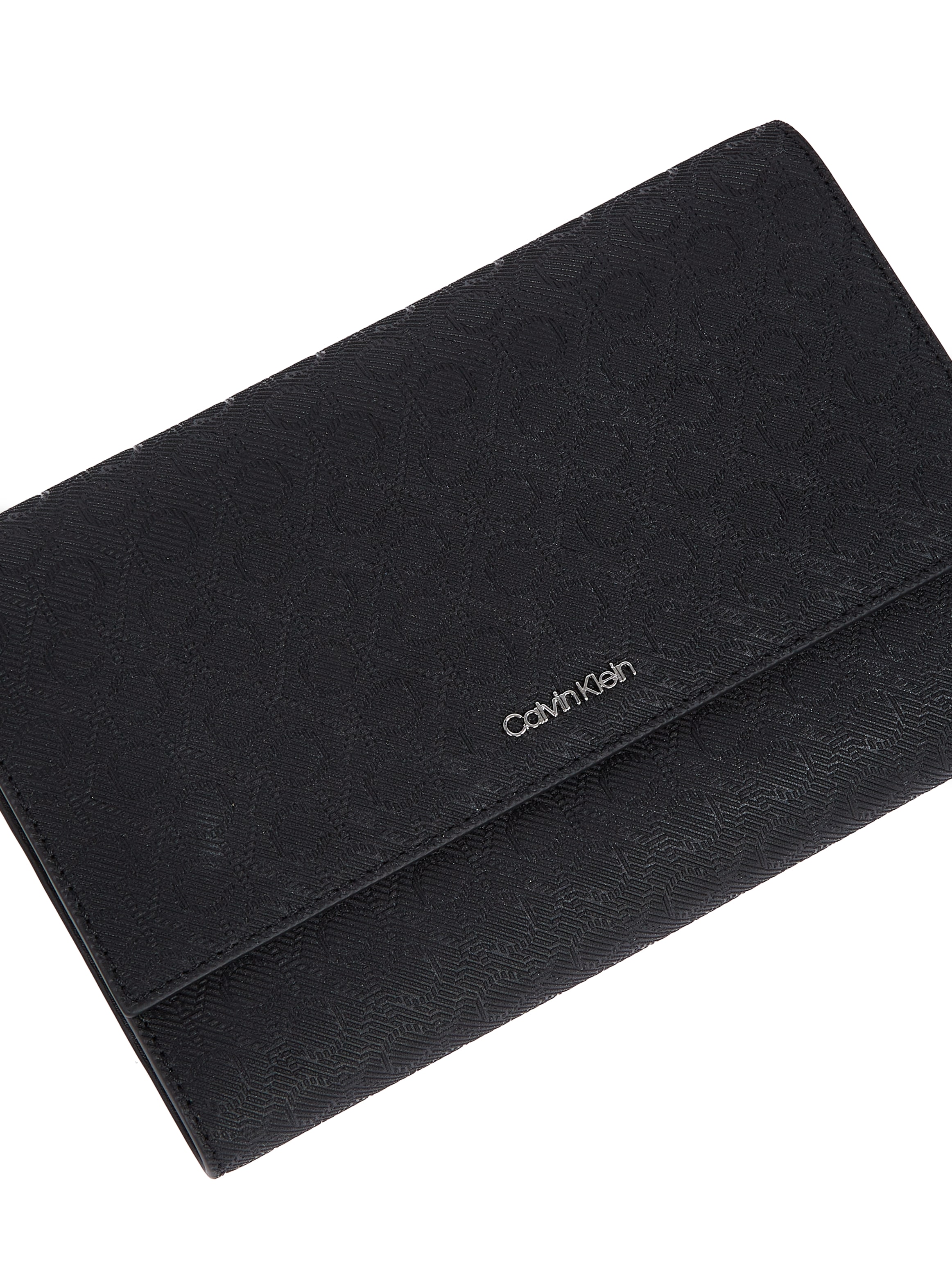 Calvin Klein Geldbörse »CK MUST XL TRIFOLD W/WRISTEL_MN«, Geldbeutel, Damen-Portemonnaie, mit CK-Musterung