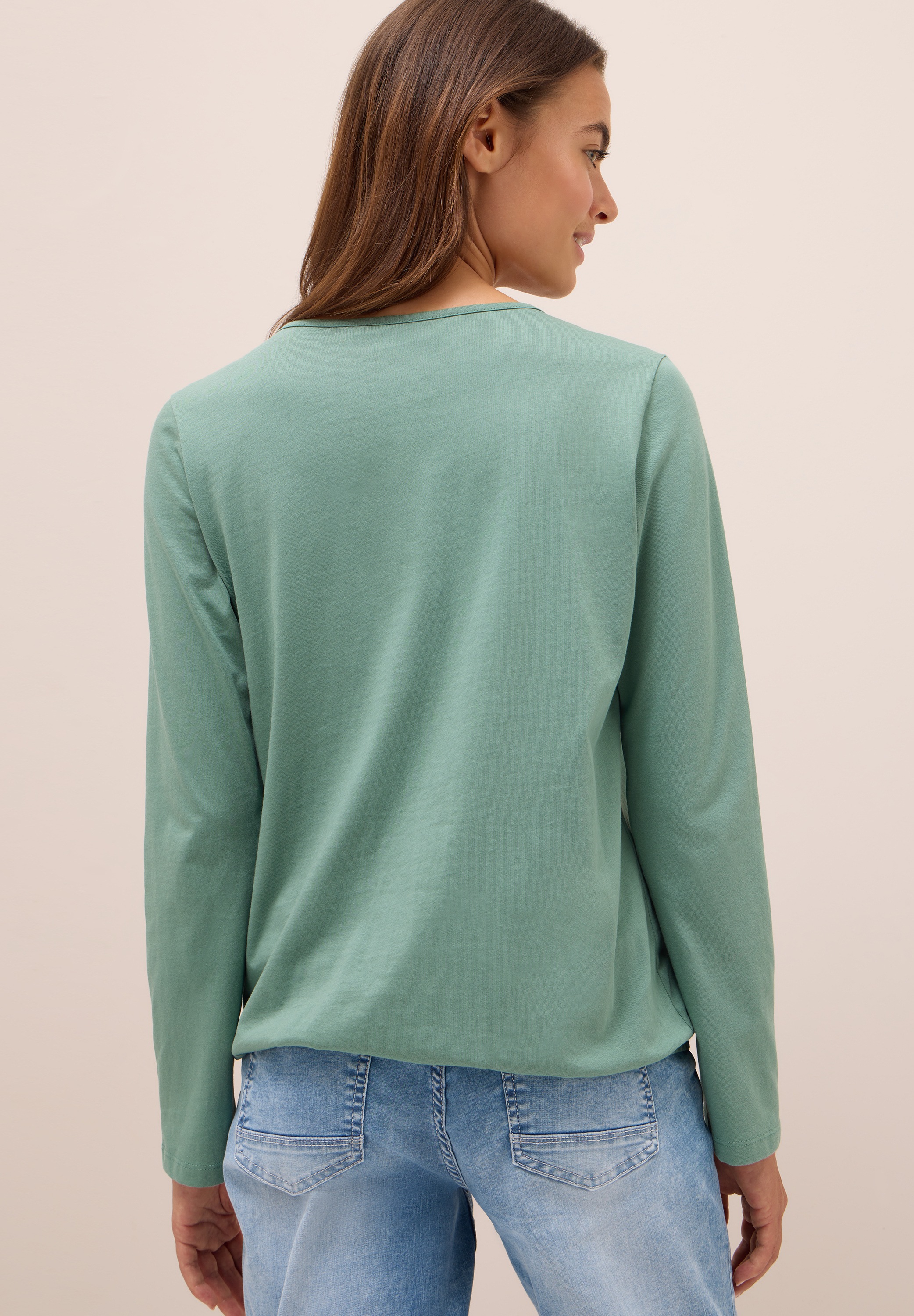 Cecil Tunikashirt, Split Neck, unifarben günstig online kaufen