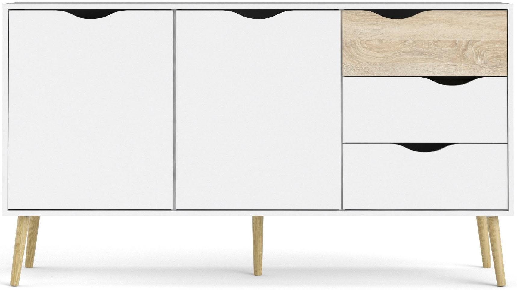 andas Sideboard »Oslo Aufbewahrung, Schubladenschrank,«, Kommode mit 2 Türen, 3 Schubladen, Breite 147 cm, Höhe 81 cm