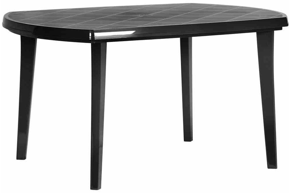 Jardin Garten-Essgruppe »Aruba + Elise« Set, 9 tlg. 4 x Klappsessel graphit, 1 x Tisch graphit, 4 x Auflage grau