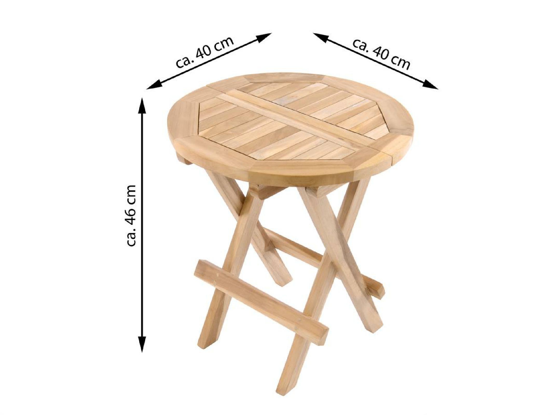 Gartentisch VCM "Beistelltisch Blumen Hocker Tisch Teakholz", braun, Tische, Gartentisch 3
