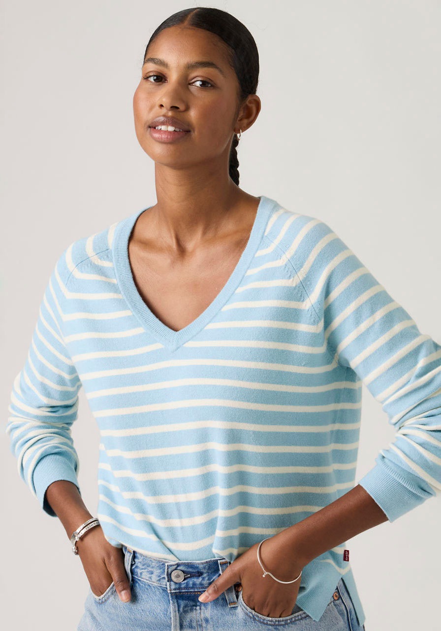 Levis V-Ausschnitt-Pullover "SUPER SOFT VNECK PULLOVER" im Bund beidseitig günstig online kaufen