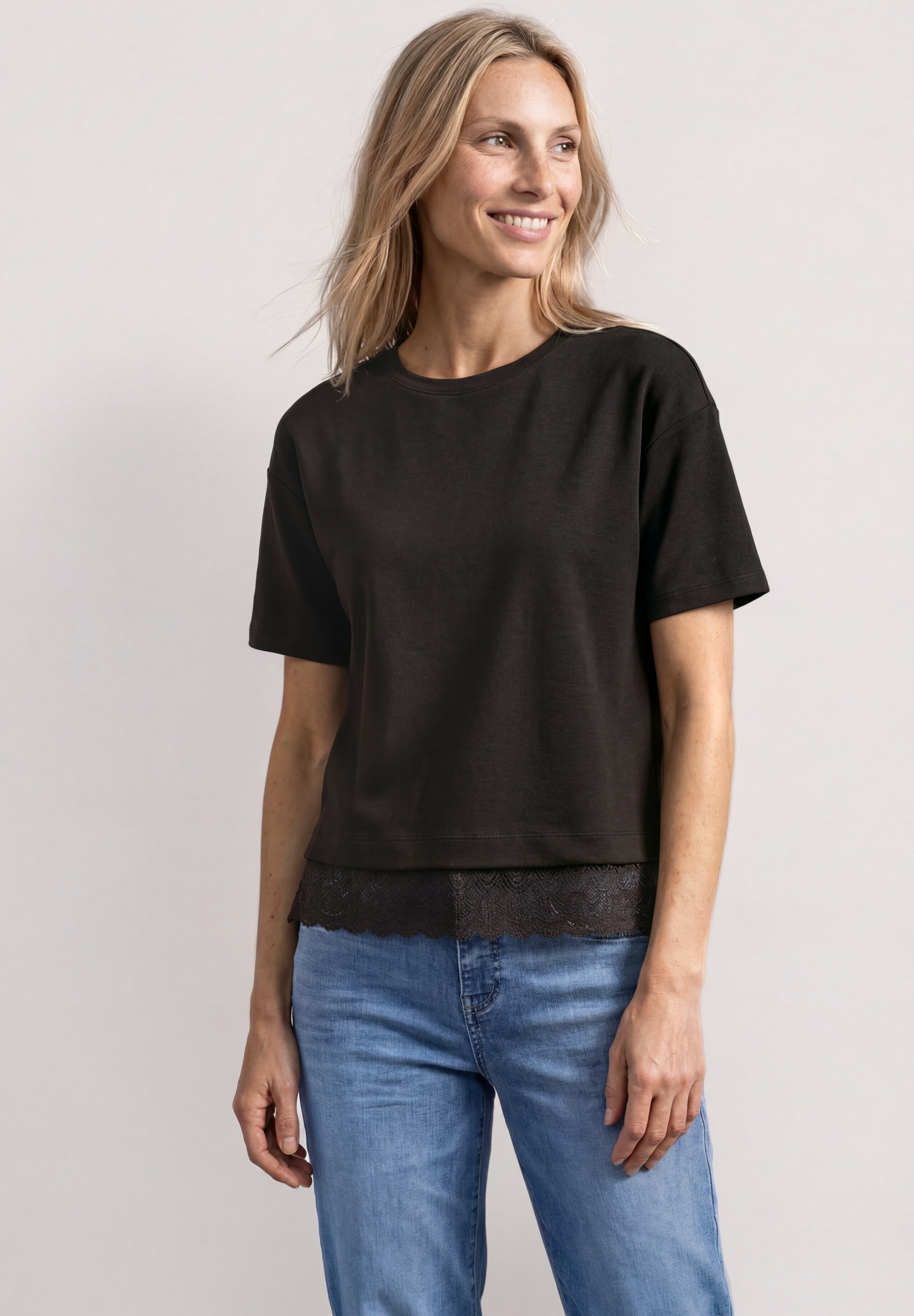 STREET ONE T-Shirt mit Rundhalsausschnitt