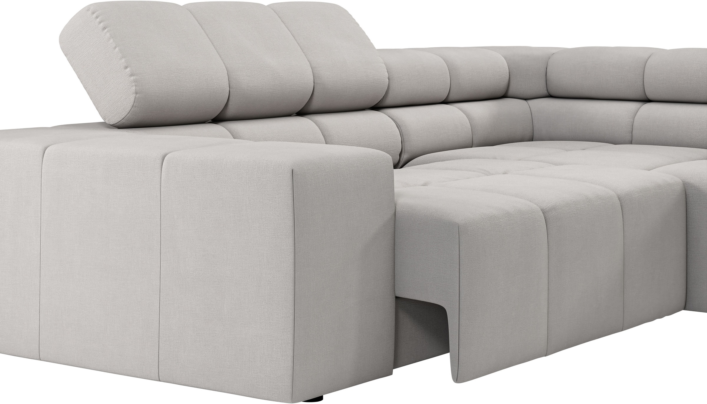 INOSIGN Ecksofa »Ancona, incl. Kopfteilverstellung + 3 Zierkissen, L-Form, bequem«, wahlweise motorische Sitztiefenverstellung, B/T(H: 249/215/70 cm