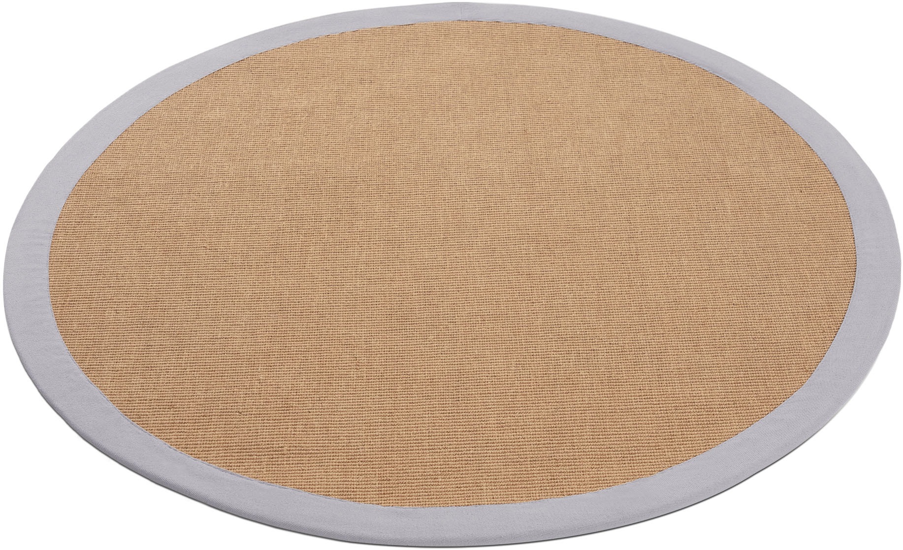 carpetfine Sisalteppich »Sisal«, rund, 5 mm Höhe, mit farbiger Bordüre, Anti-Rutsch Rückseite