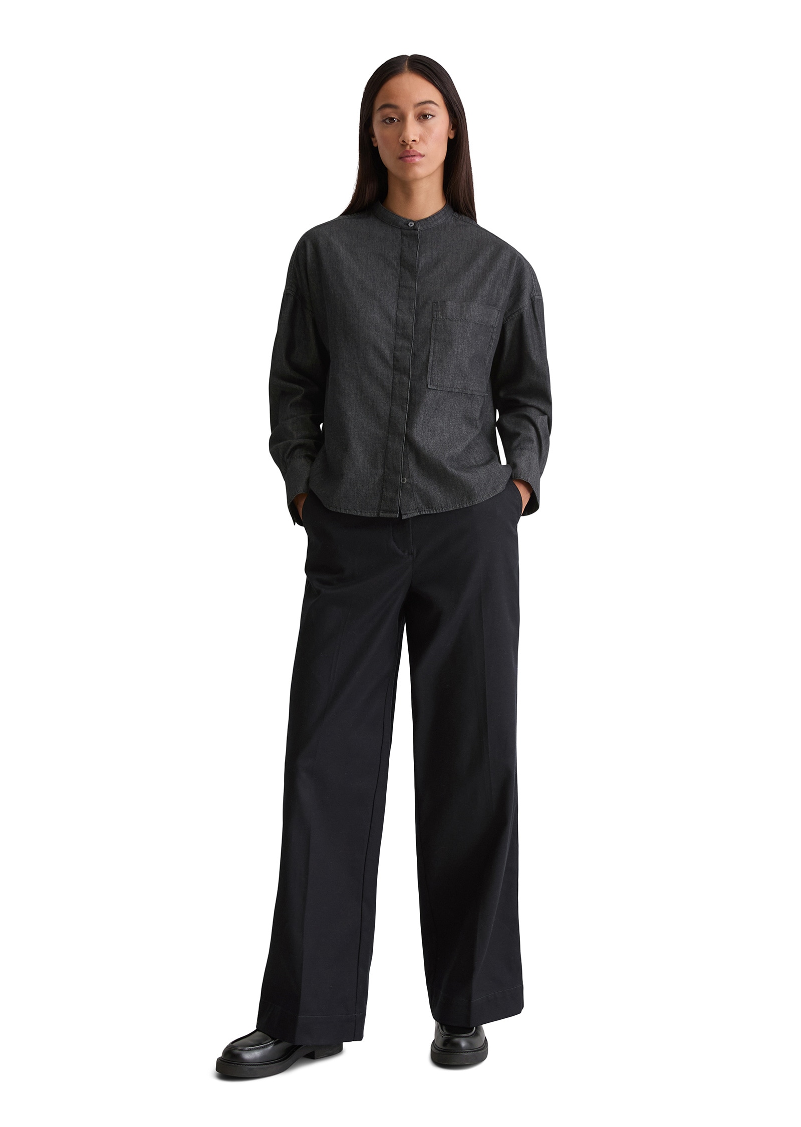 Marc O'Polo Langarmbluse »aus Bio-Baumwolle in Denim-Look«