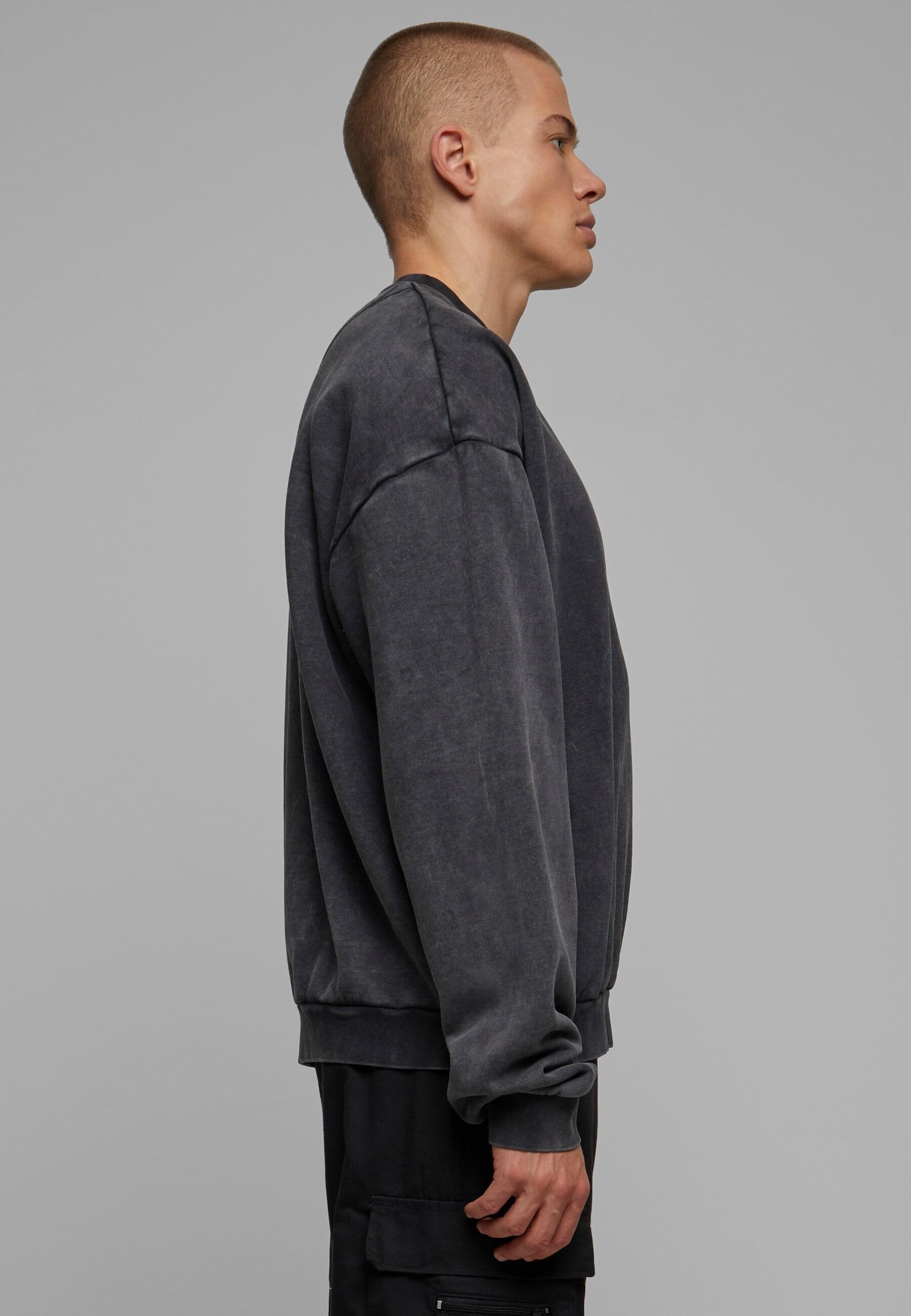 URBAN CLASSICS Rundhalspullover »Urban Classics Herren Acid Washed Crew«, (1 tlg.)