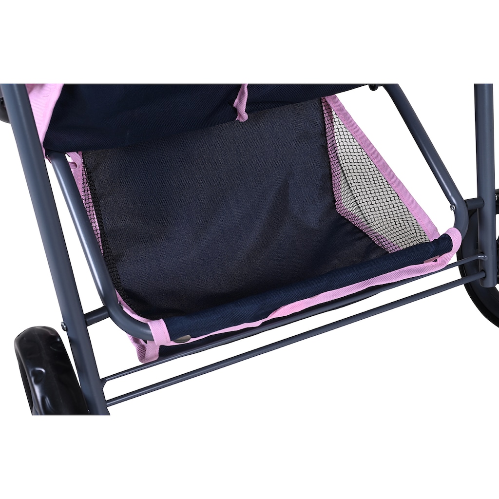 Knorrtoys® Puppen-Zwillingsbuggy »Duo - Navy Pink Bear«