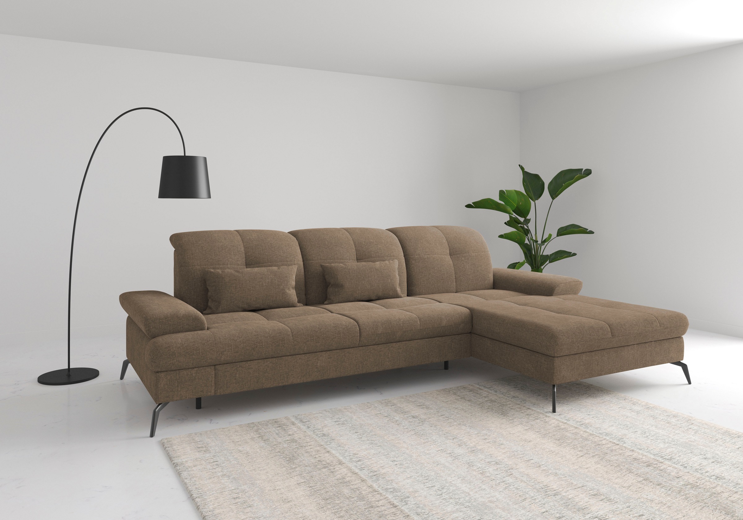 sit&more Ecksofa "Amica, L-Form, inkl. Sitztiefenverstellung & Armteilverstellung" wahlweise mit Schlaffunktion, Bettkasten und Kopfteilverstellung