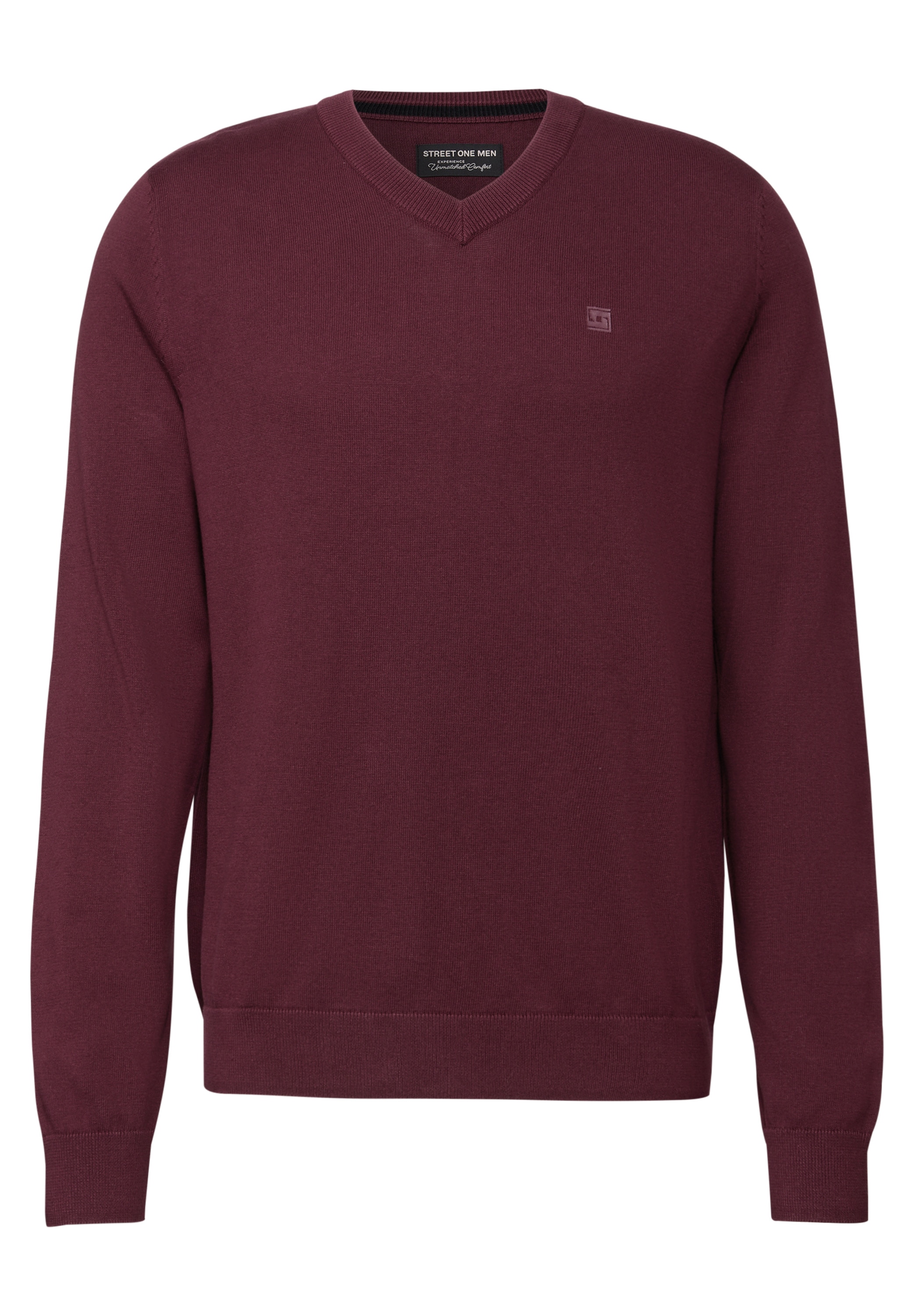 STREET ONE MEN Strickpullover, aus reiner Baumwolle
