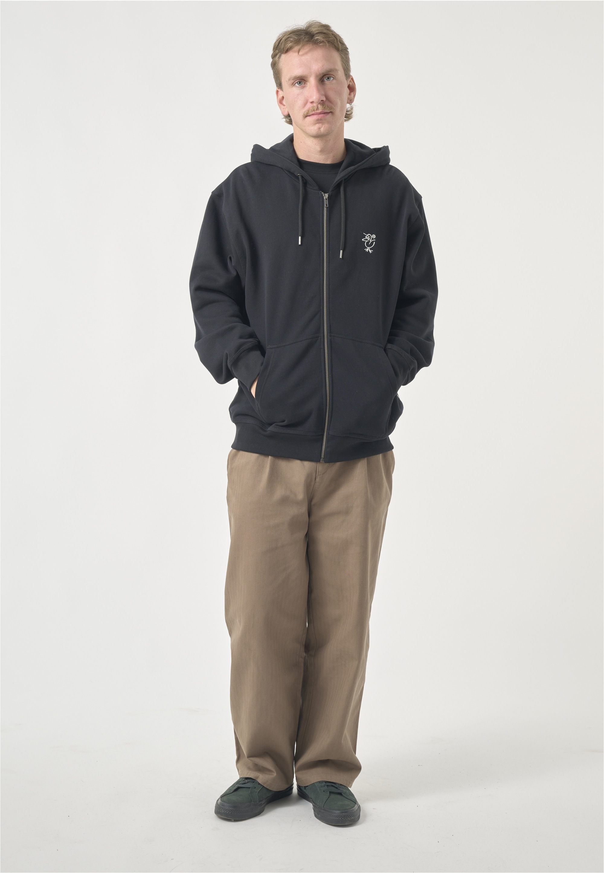 Cleptomanicx Kapuzensweatshirt "Sketchu Gull Zip", mit großem Backprint
