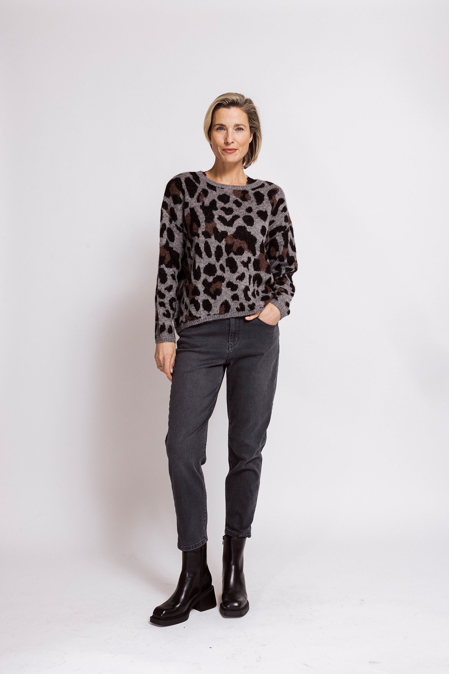 Zhrill Strickpullover »IDA« aus Materialmix mit Wolle,  bequeme Passform, Animal-Optik