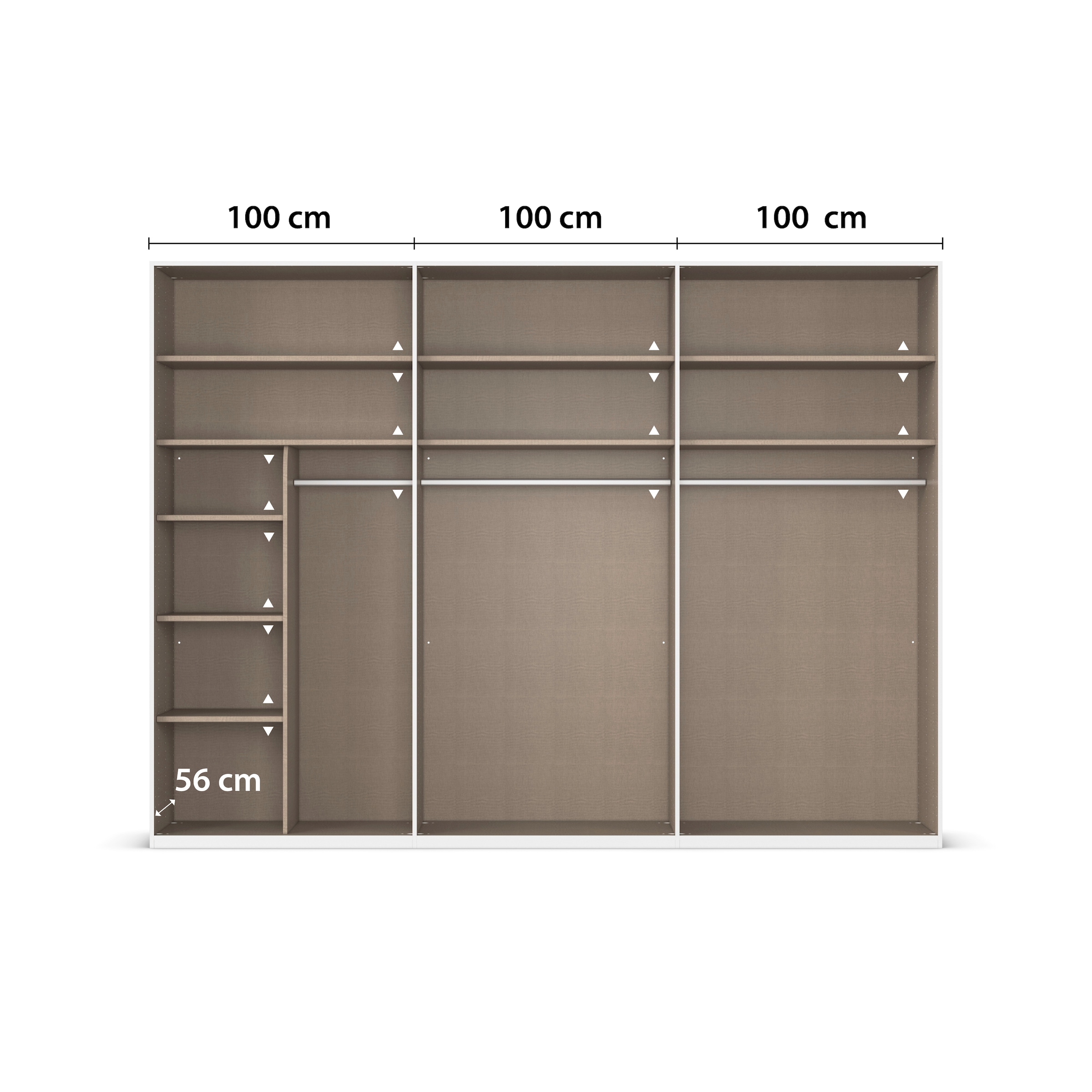 LeGer Home by Lena Gercke Kleiderschrank »Schrank Garderobe Ankleide Schlafzimmer Flur Serina«, (in 3 verschiedenen Ausstattungen BASIC/CLASSIC/PREMIUM), in 6 Breiten (101 - 401 cm) mit Front Glas oder Dekor MADE IN GERMANY