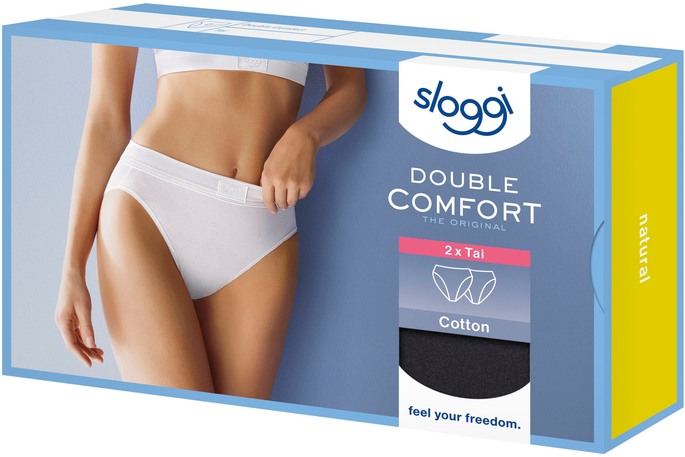 sloggi Jazz-Pants Slips »Double Comfort Tai 2P«, (Packung, 2 St.), mit Logo am Bund