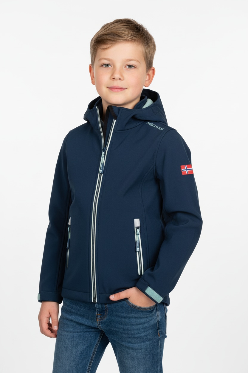 TROLLKIDS Softshelljacke "Kids Trollfjord Jacket" Langarm-Design, mit Reißverschluss, wärmeisolierend