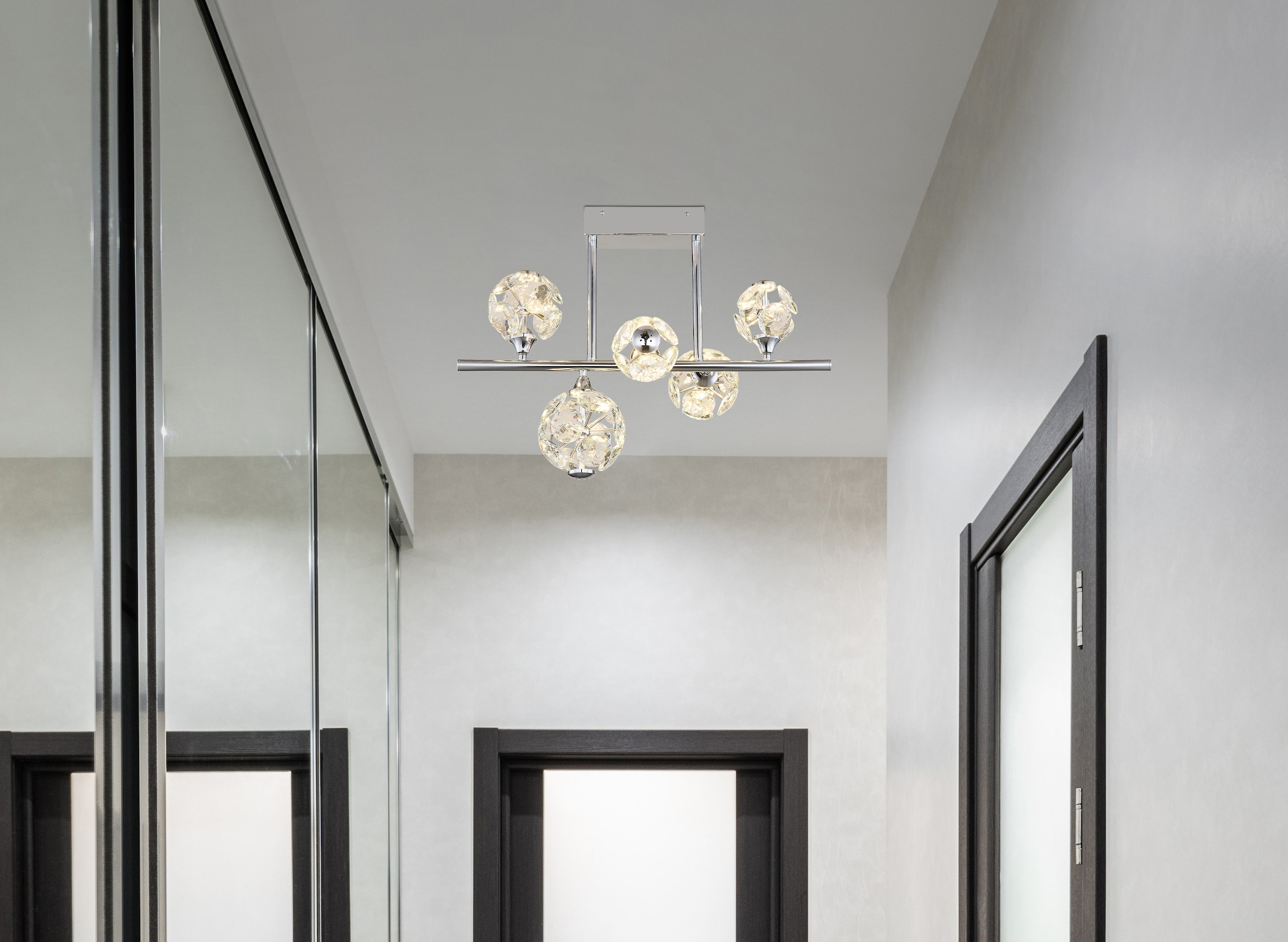 GLOBO LIGHTING LED Deckenleuchte »VIRINA«, Leuchtmittel LED-Modul | LED fest integriert, Deckenlampe/Kristalle/Wohnzimmer/Essbereich/LxBxH: 610x300x460mm