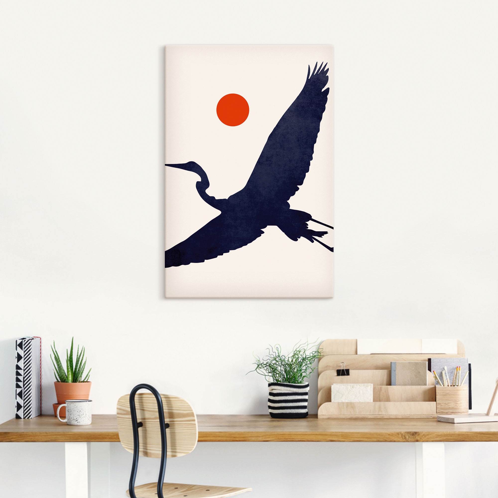 Artland Leinwandbild »Kranich«, Vogelbilder, (1 St.), auf Keilrahmen gespannt