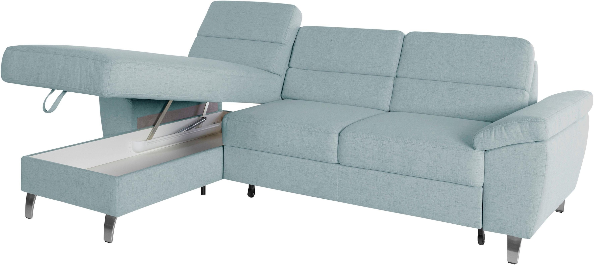 sit&more Ecksofa »Sorano L-Form«, wahlweise mit Bettfunktion und Bettkasten