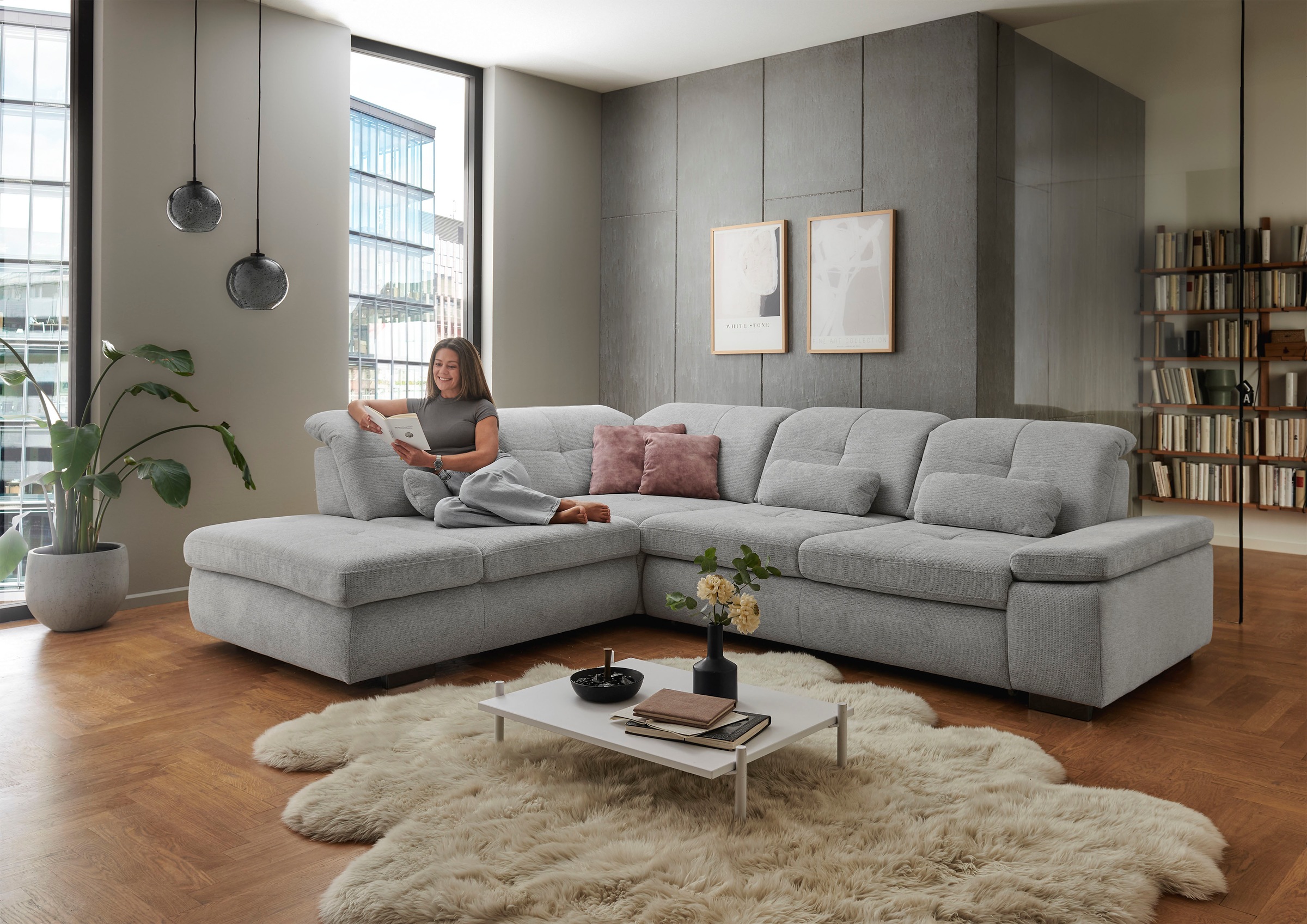 Die PlanBar Ecksofa »MP-IN16012 L-Form Kaltschaum-Polsterung«, inkl. Sitztiefenverstellung, optional mit Funktionen