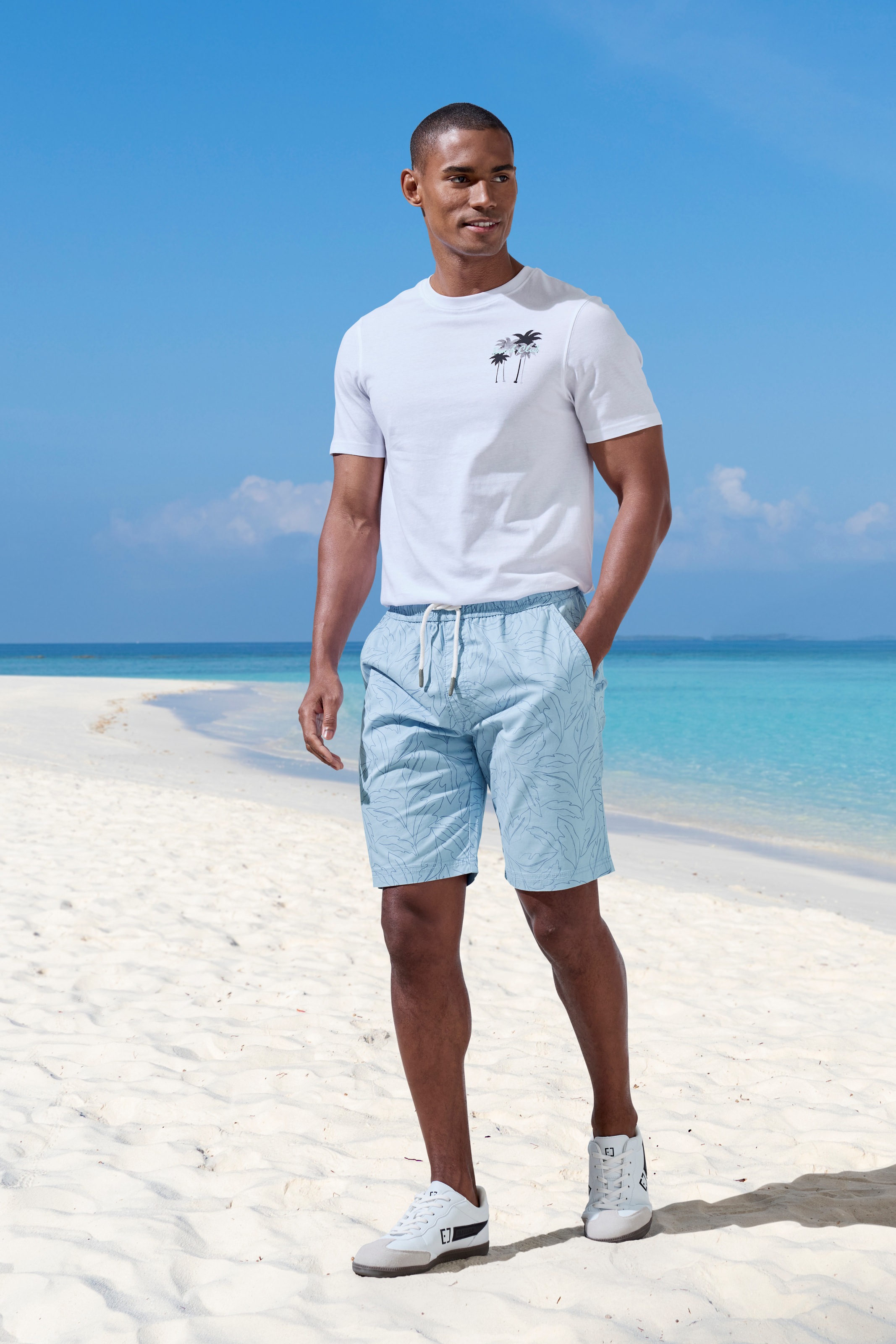 John Devin Shorts »Bermuda«  kurze Hose aus elastischer, gewebter Baumwollqualität