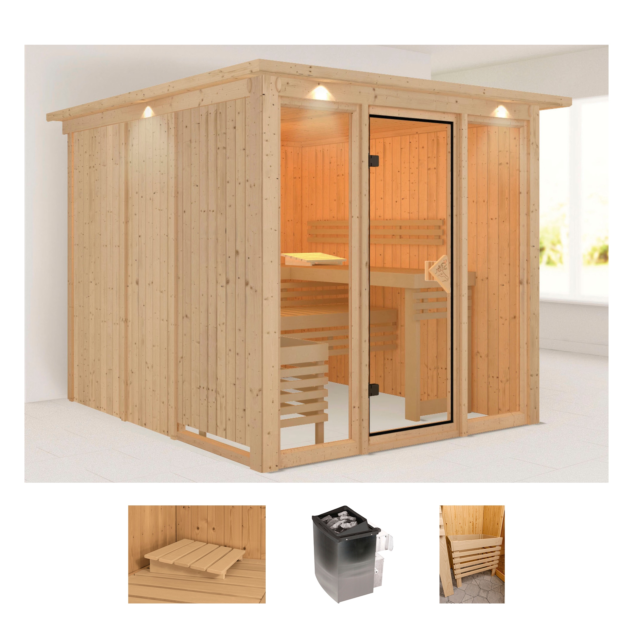 welltime 1100000002199 "Artja" Set, Ofen 9 kW integr. Strg