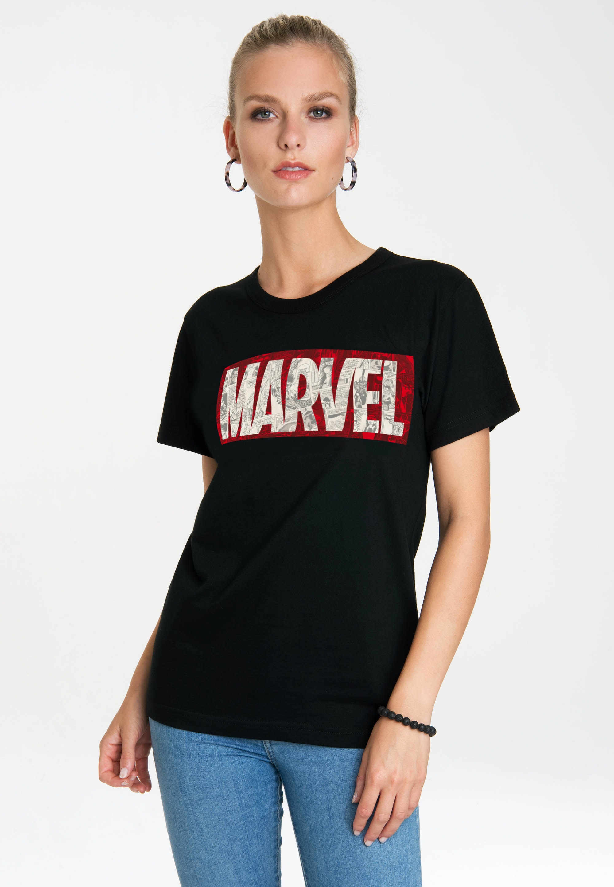 LOGOSHIRT T-Shirt "Marvel Comic Block Logo", mit coolem Print günstig online kaufen