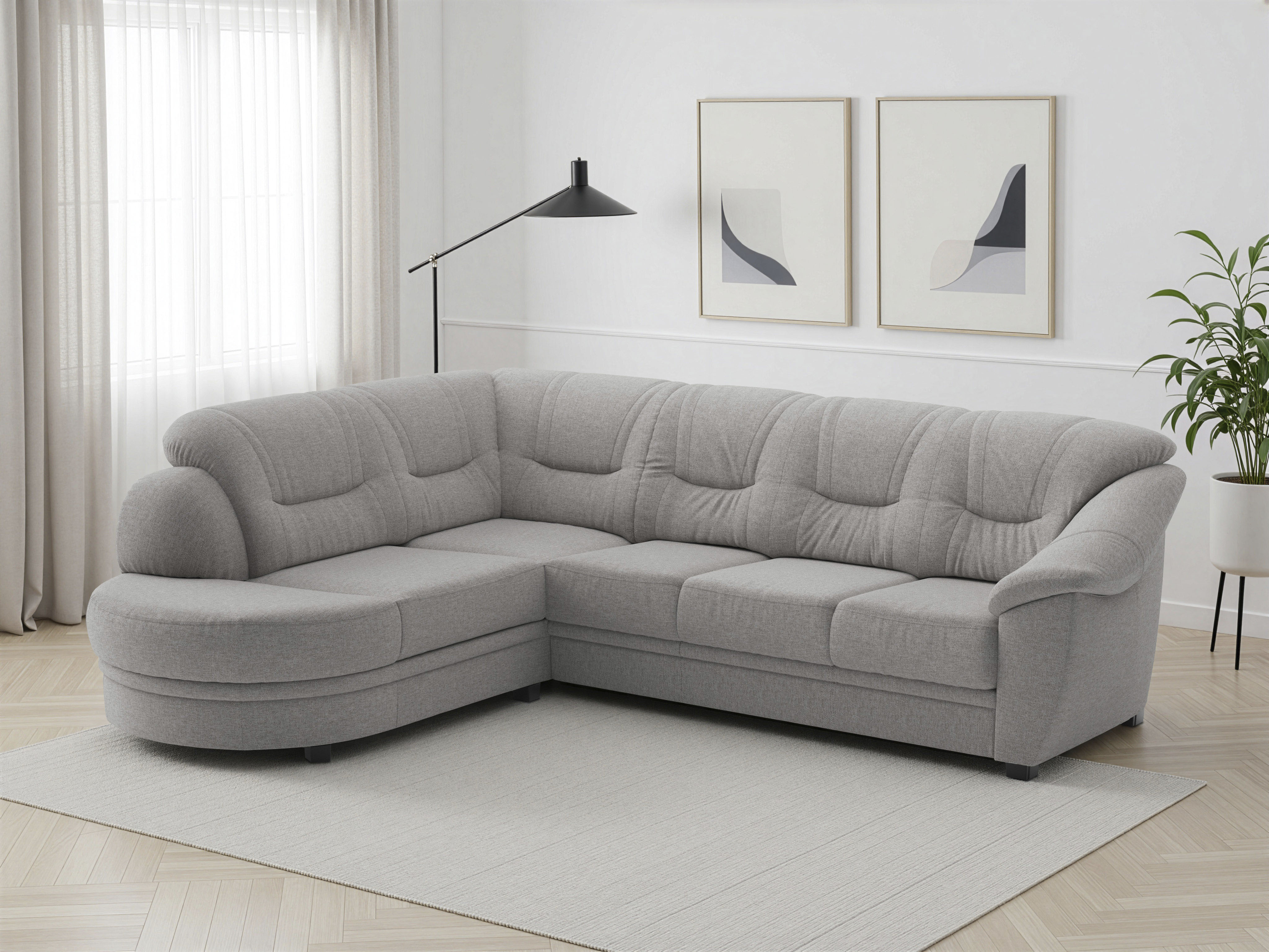 sit&more Ecksofa "Savona L-Form, B: 267 cm, Couch mit Federkern, Komfortsitzhöhe 46 cm" optional mit Schlaffunktion